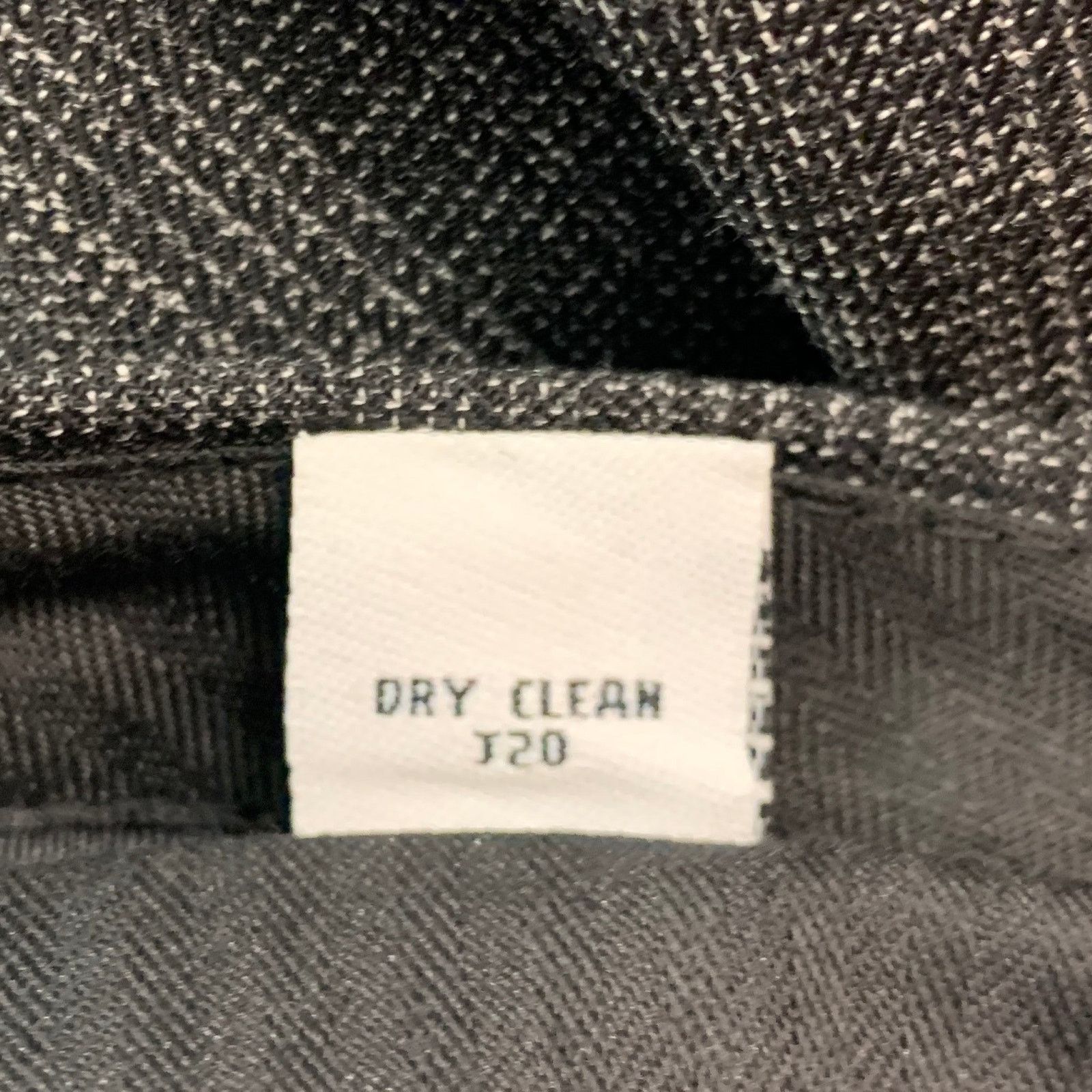 Calvin Klein Size 32 Black Glenplaid Wool Blend Flat Front Dress Pants Size US 32 / EU 48 - 4 Thumbnail
