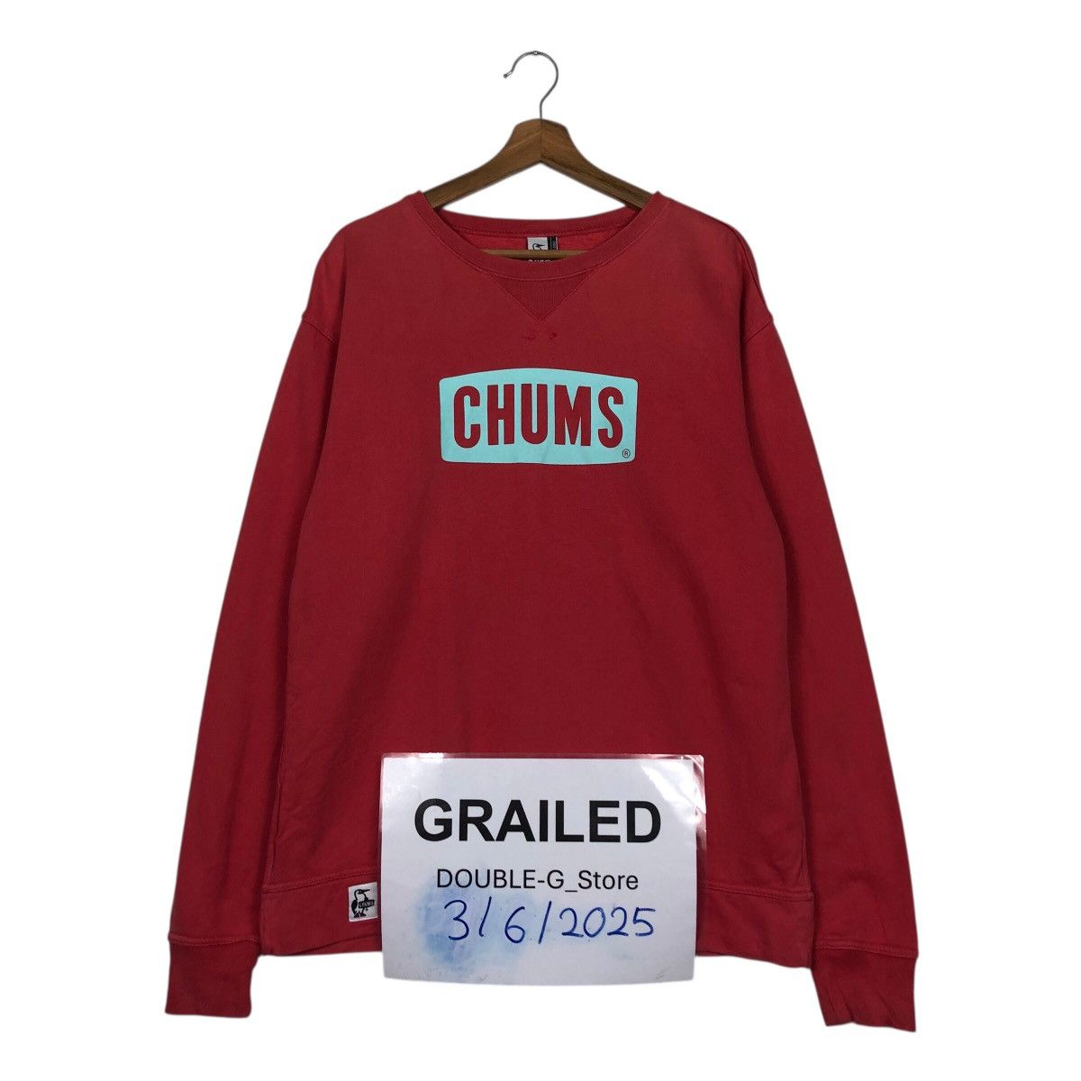 Japanese Brand CHUMS Bold Front Logo Red Crewneck Size US L / EU 52-54 / 3 - 1 Thumbnail