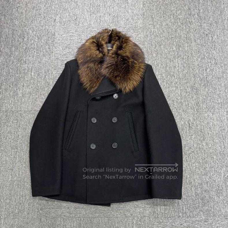 Jil Sander size 48 Fur-trimmed wool jacket