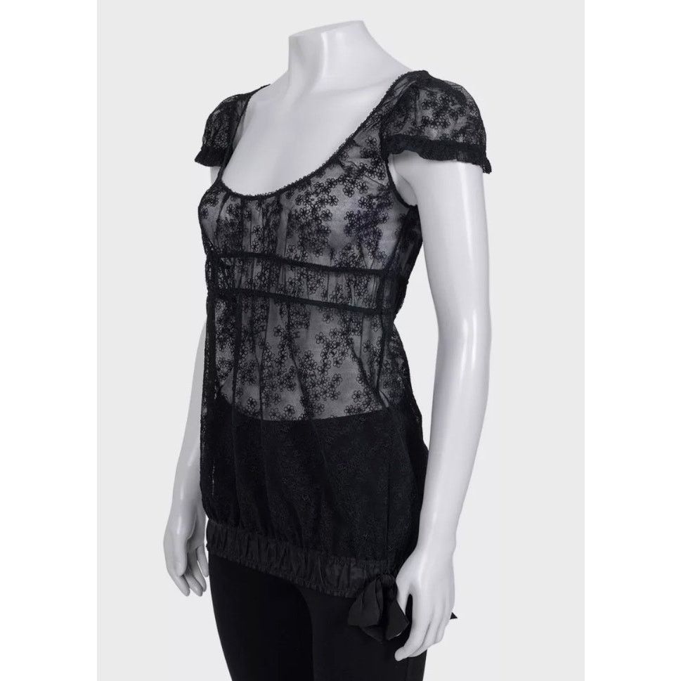 Chanel Chanel Elegant Black Lace Top with Bow - Size S / FR36 Size S / US 4 / IT 40 - 2 Thumbnail