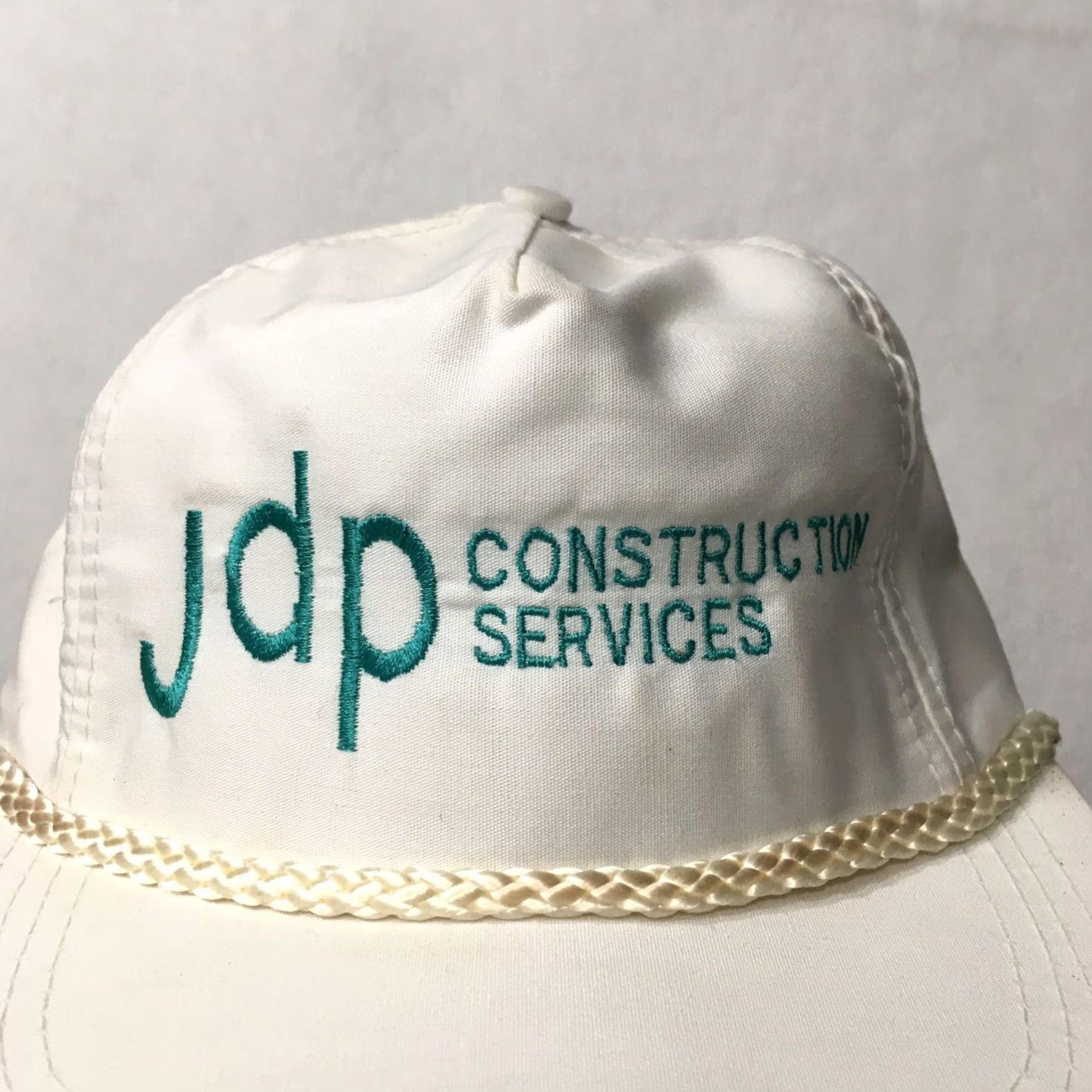 Roper VINTAGE JDP CONSTRUCTION SERVICES ROPE EMBROIDERED Trucker Hat White Mens One Size Size ONE SIZE - 2 Thumbnail