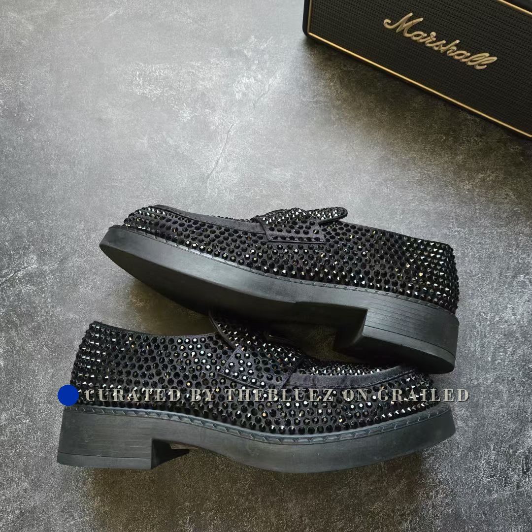 Prada Prada All-Over Diamond Triangle Logo Loafers Size US 8 / EU 41 - 1 Thumbnail