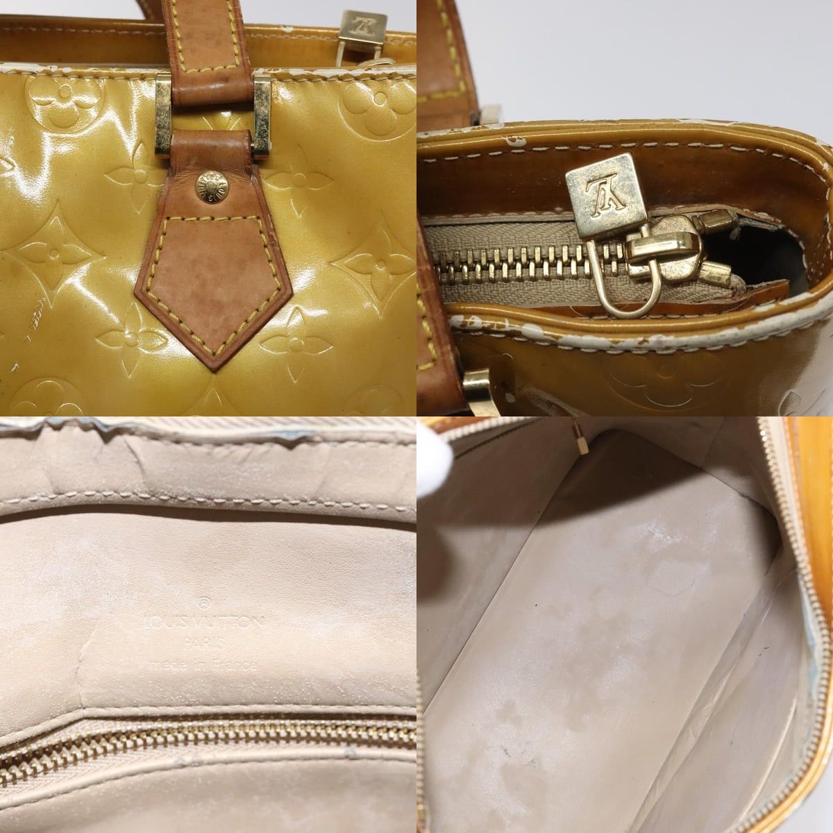 Louis Vuitton LOUIS VUITTON Monogram Vernis Houston Hand Bag Beige M91004 Size ONE SIZE - 11 Thumbnail