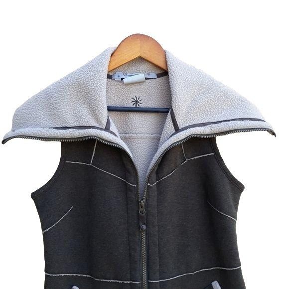 Athleta Athleta Vest Sz S Army Green Patchwork Sweatshirt Sherpa Ted Size S / US 4 / IT 40 - 6 Thumbnail
