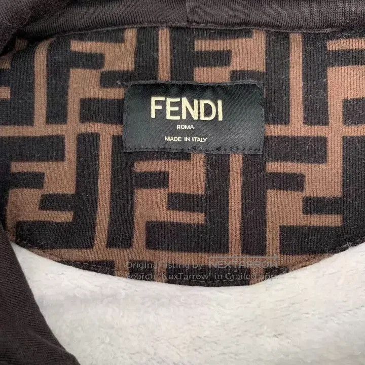 Fendi Fendi Dark Brown Logo Letter Printed Cotton Hooded Sweatsh Size US M / EU 48-50 / 2 - 5 Thumbnail