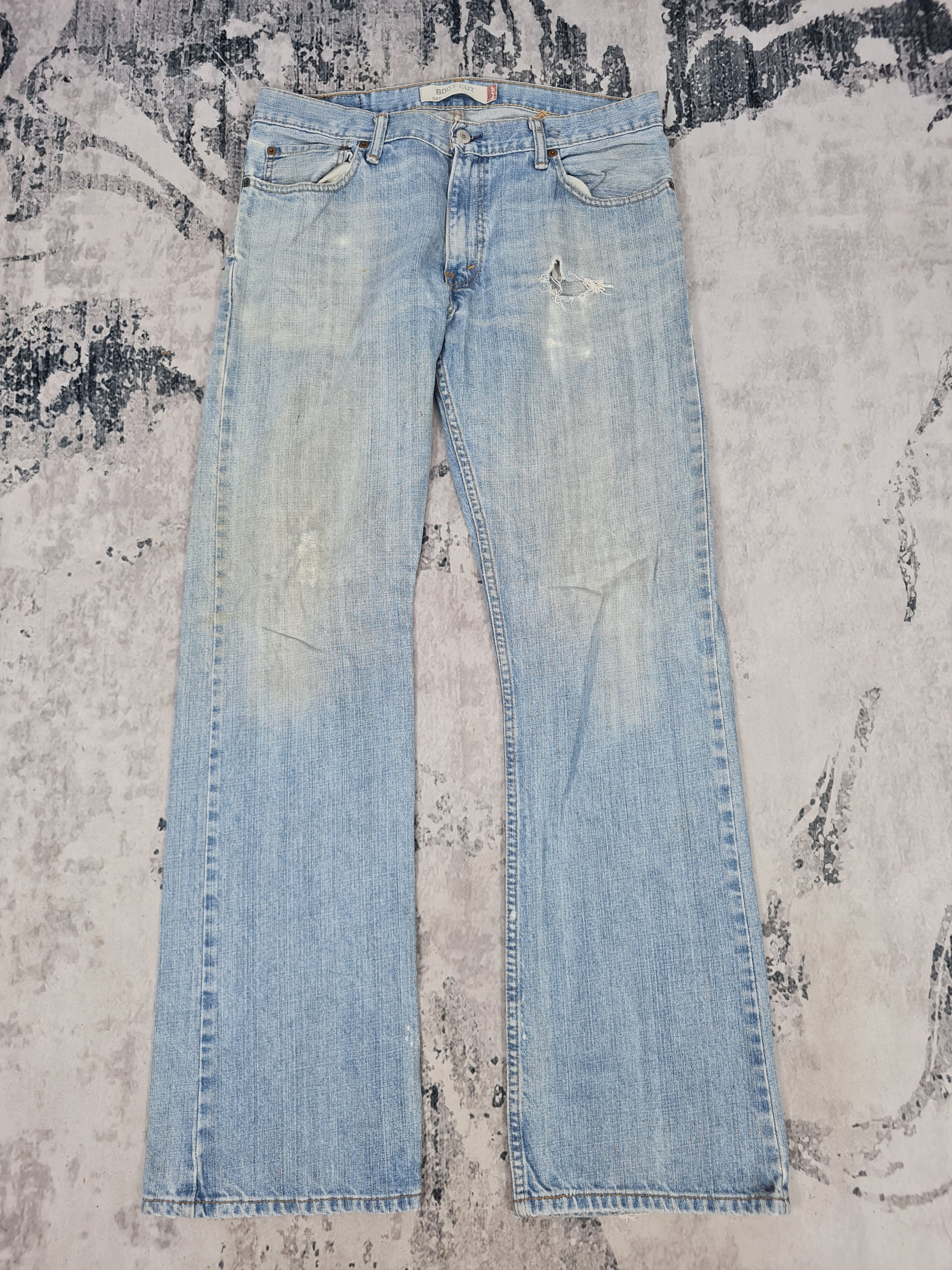 Levi's Vtg LEVIS 527 Bootcut Ripped Light Blue L0357 Size 35X34 Size US 35 - 1 Thumbnail