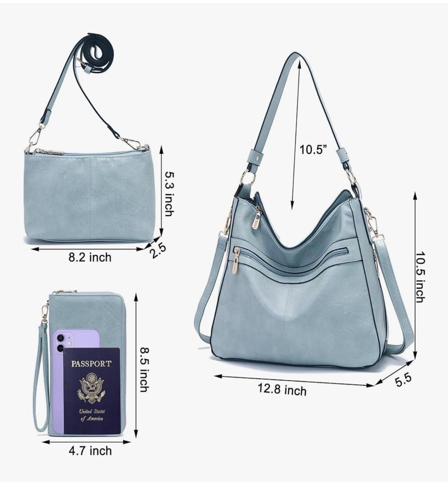 Genetic Manipulation Shinichiro Kuriya YZAOLL Light Blue Faux Leather Multi-Piece Handbag Set Size ONE SIZE - 7 Thumbnail