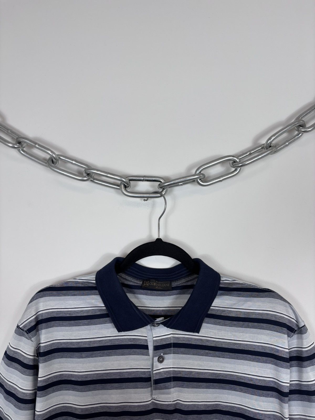 Corneliani Corneliani Men’s Multi Striped Short Sleeve Polo Shirt Size US XL / EU 56 / 4 - 3 Thumbnail