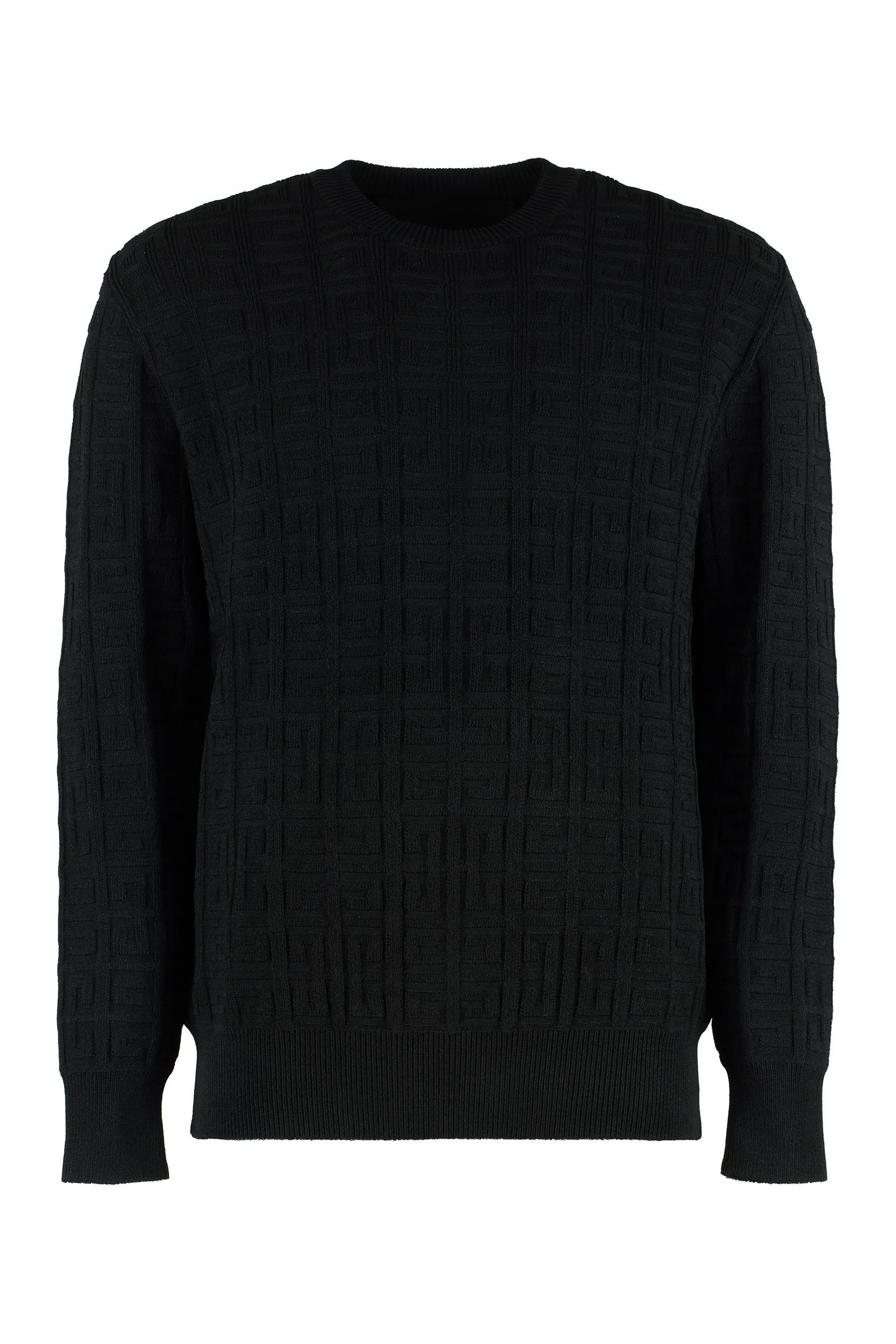 Givenchy o1srvl11e0325 Jacquard Crew-Neck Sweater in Black Size US L / EU 52-54 / 3 - 1 Thumbnail