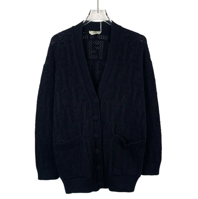 Fendi Fendi Black Cotton Women's Cardigan 0089 Size XS / US 0-2 / IT 36-38 - 1 Thumbnail