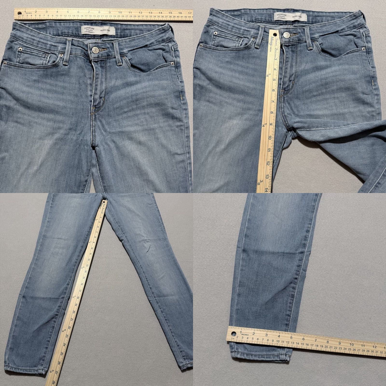 Levi's Signature by Levi Strauss Jeans Women's Blue Denim 10 Modern Mid Rise Skinny Jeans Size 32" / US 10 / IT 46 - 9 Thumbnail