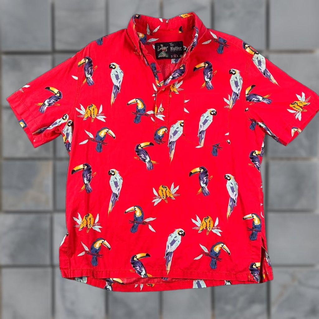 Chubbies Chubbies Button-Up Shirt Mens Medium Red Birds Print Made In USA Size US M / EU 48-50 / 2 - 1 Thumbnail