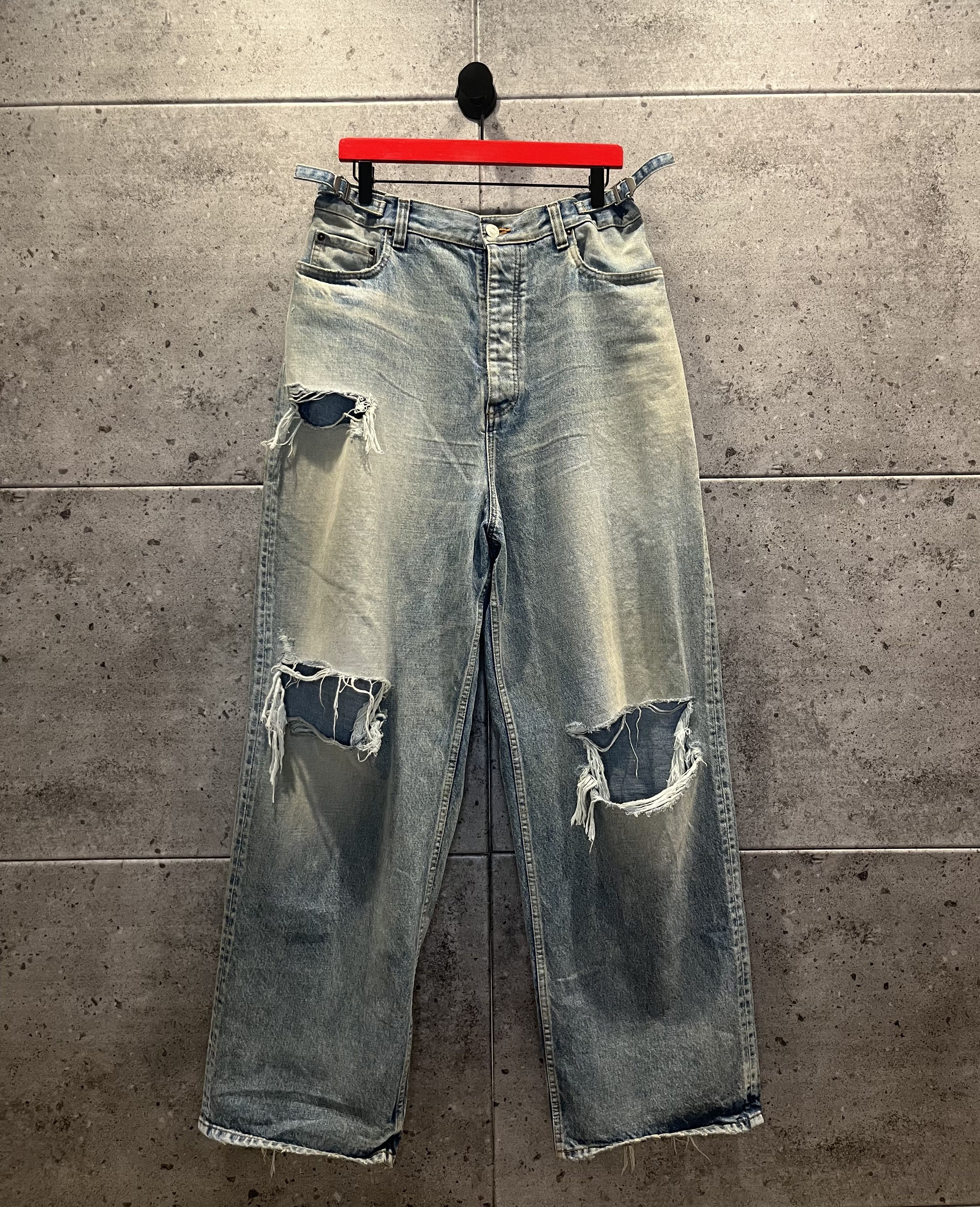 image of Balenciaga Super Destroyed Baggy Skater Denim, Men's (Size 34)