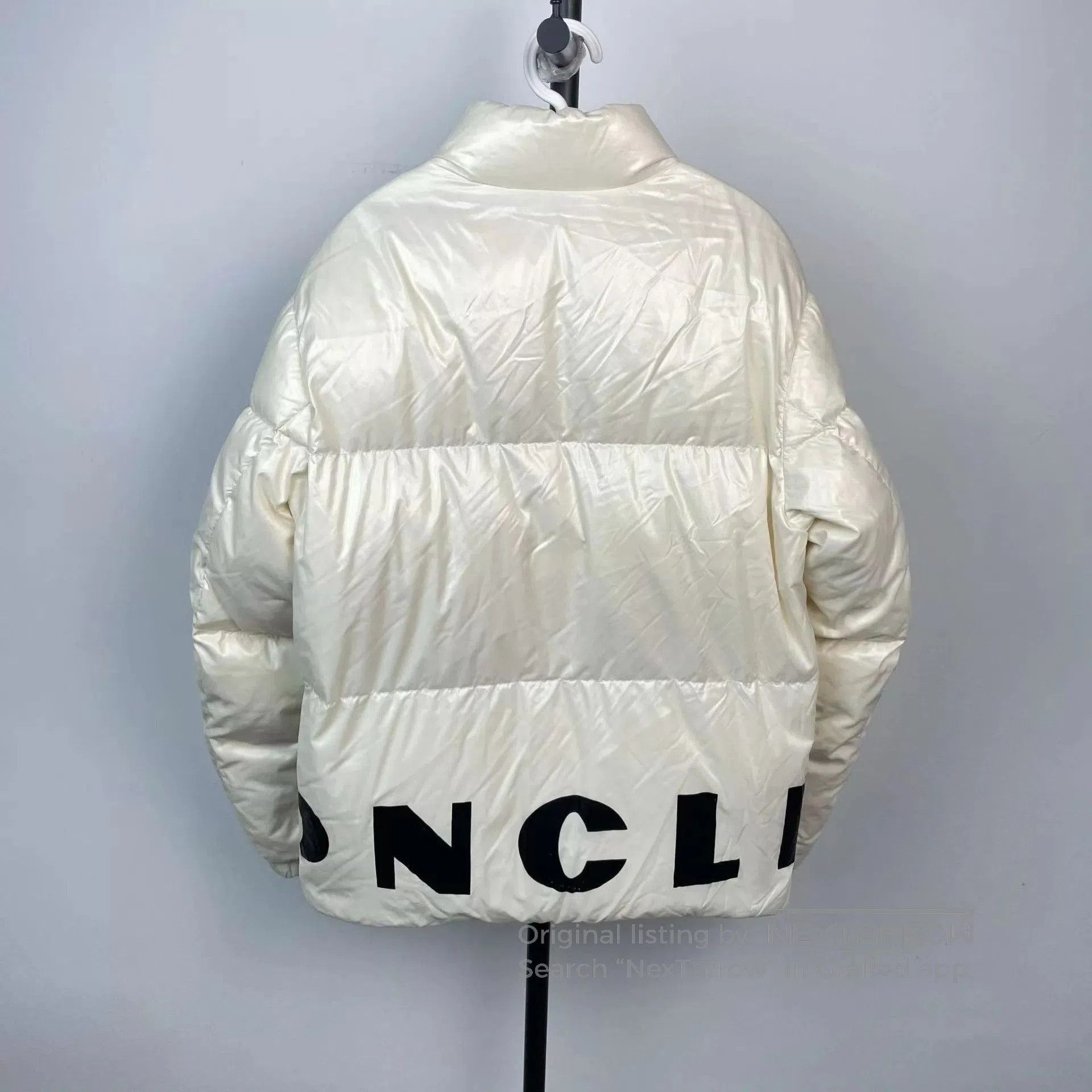 Moncler White Puffer Jacket with Graphic Print . Size US L / EU 52-54 / 3 - 2 Thumbnail