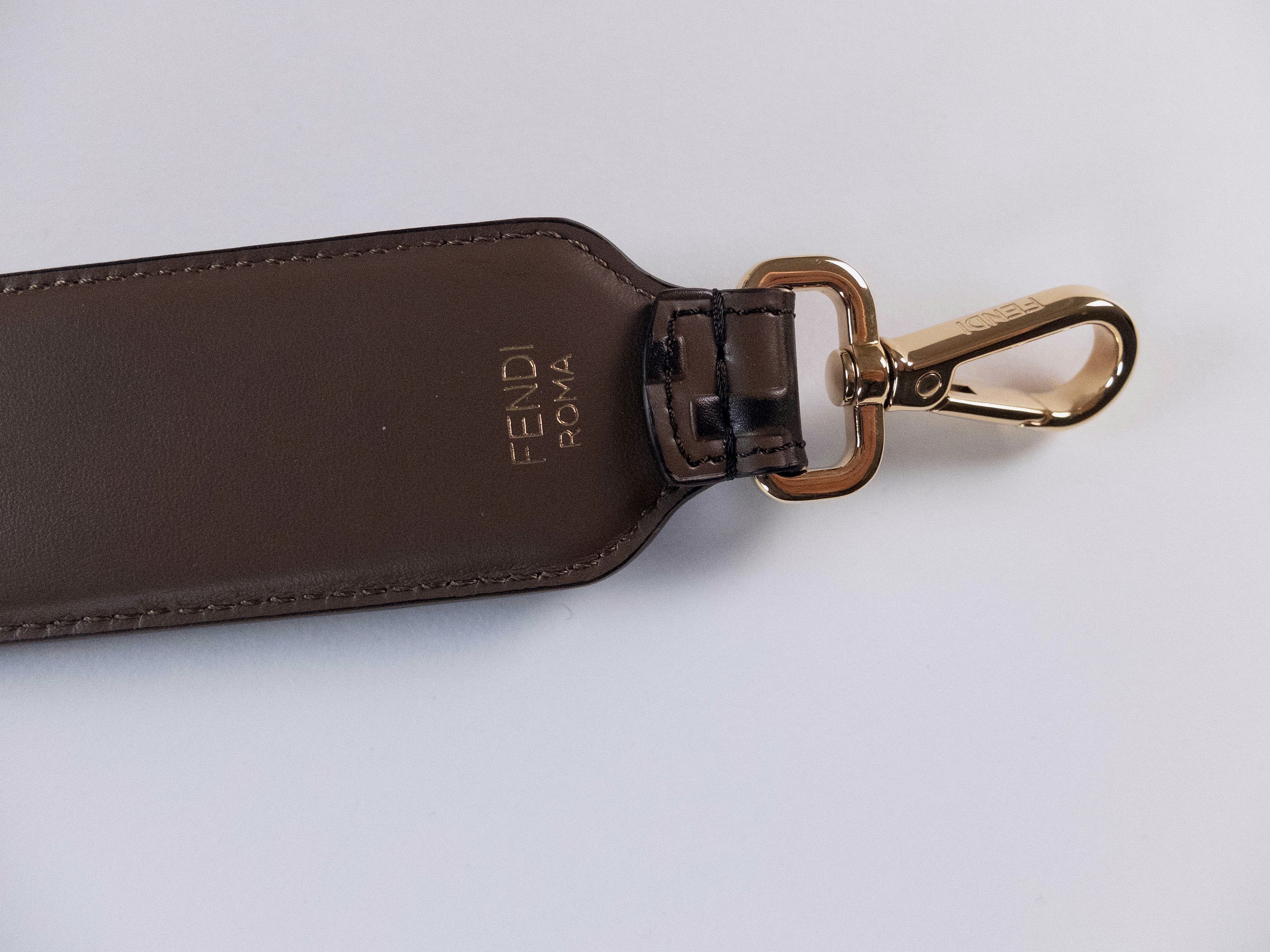 Fendi FENDI Strap You brown & black FF logo leather bag strap Size ONE SIZE - 6 Thumbnail