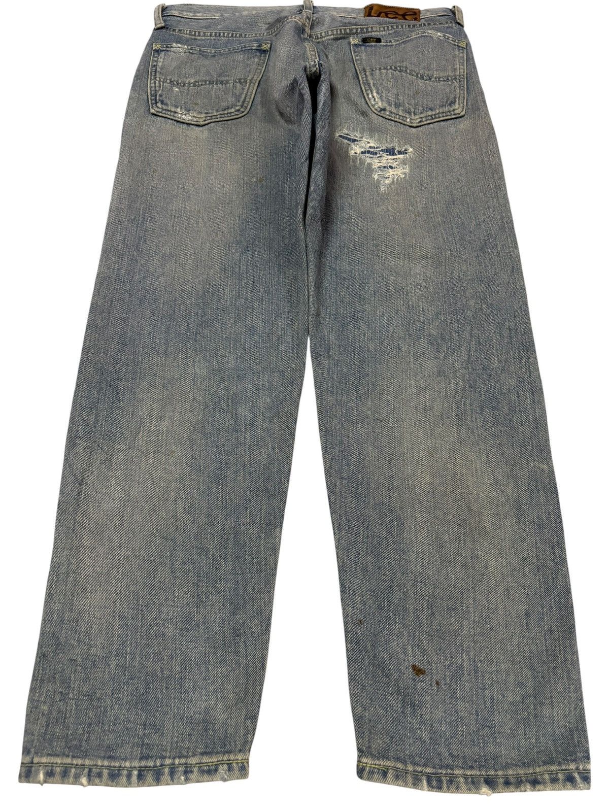 Japanese Brand Vtg Y2k Lee Japan Sashiko Blue Washed Jeans Size US 32 / EU 48 - 2 Thumbnail