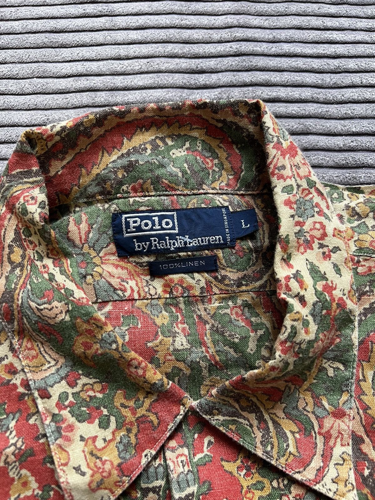 Vintage Polo Ralph Lauren Paisley Linen Button Shirt Casual Rare L Size US L / EU 52-54 / 3 - 10 Thumbnail