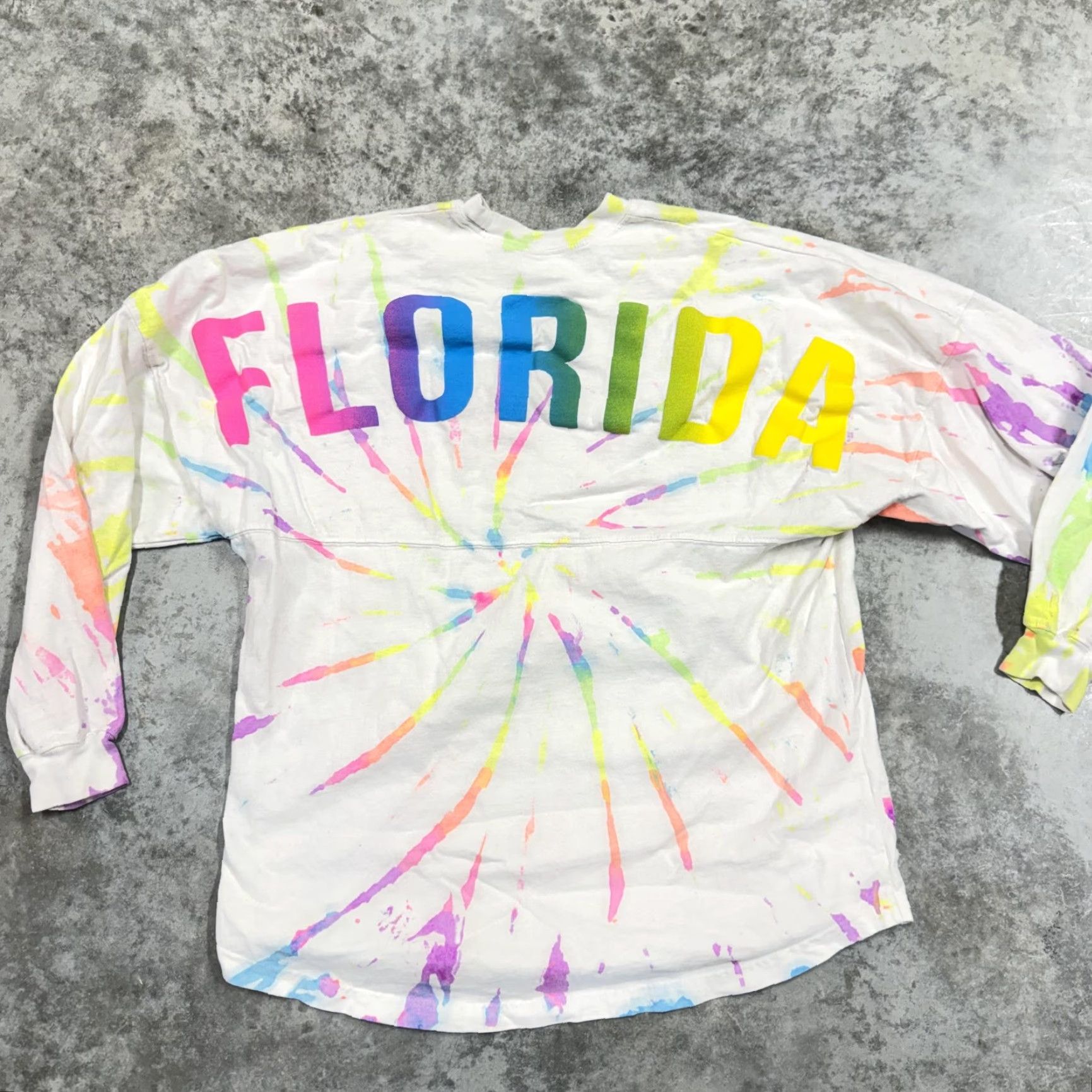 Disney Disney Minnie Mouse Florida Spirit Jersey Shirt Womens Medium Tie Dye Neon Multicolor Jersey Geometric Crew Neck Long Sleeve 100% Cotton Travel Casual Size M / US 6-8 / IT 42-44 - 4 Thumbnail