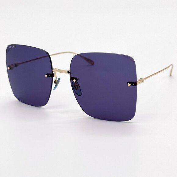 Gucci NEW GUCCI SUNGLASSES GG1147S 004 GOLD/BLUE WOMEN EYEWEAR Size ONE SIZE - 4 Thumbnail