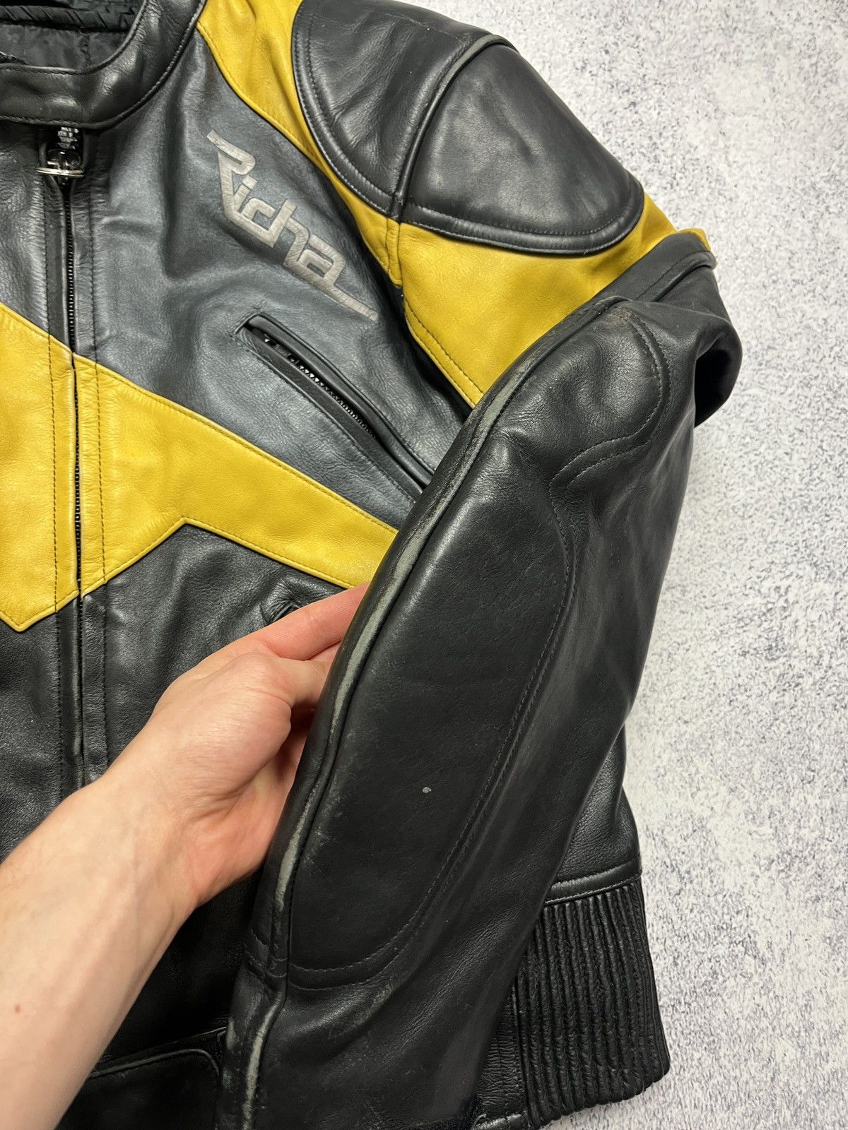 Genuine Leather Richa Black Moto Leather Jacket Vintage Racing Bike Size US S / EU 44-46 / 1 - 15 Thumbnail