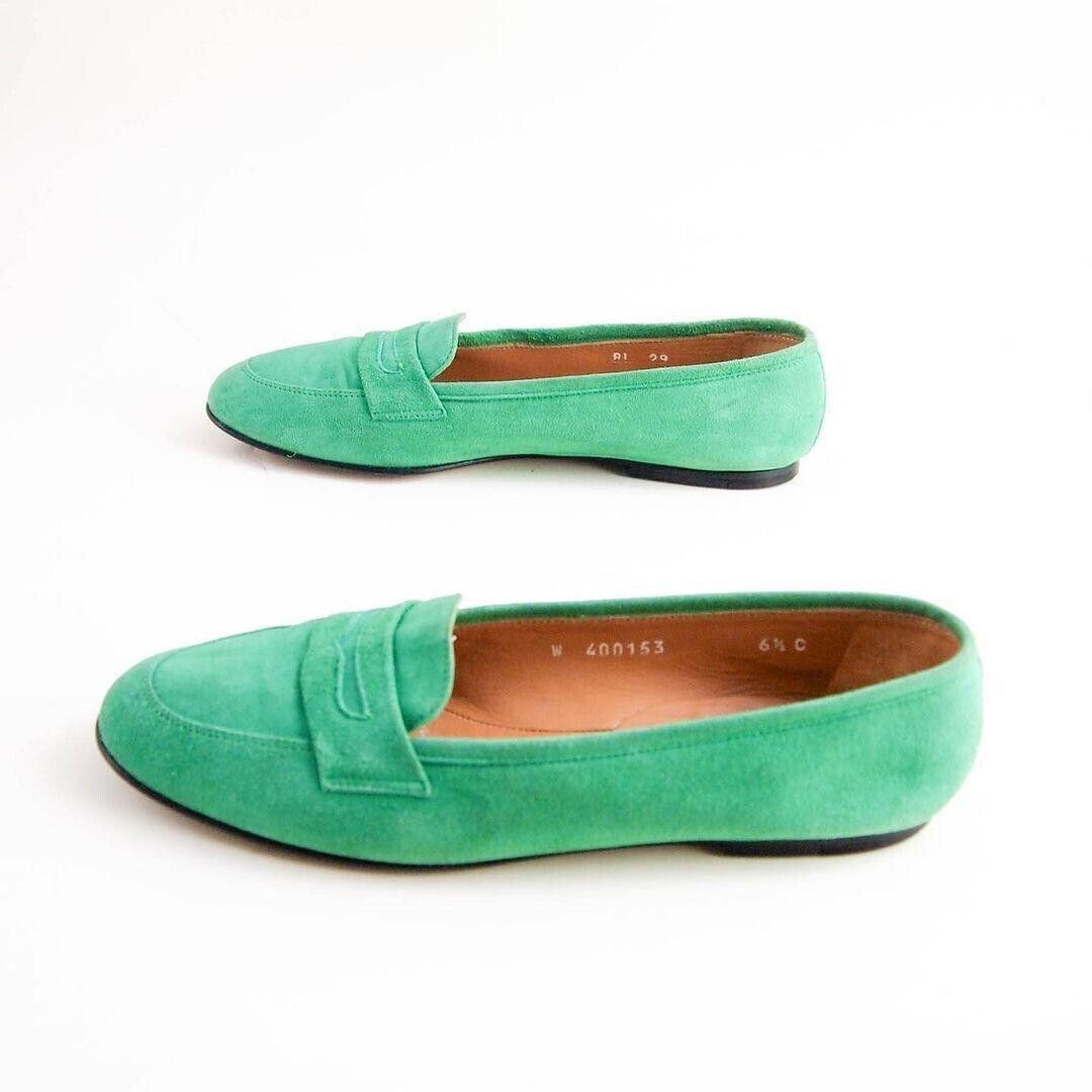 Polo Ralph Lauren Ralph Lauren Penny Loafers Green Suede Womens EU 37 US 6.5 C Size US 7 / IT 37 - 2 Thumbnail