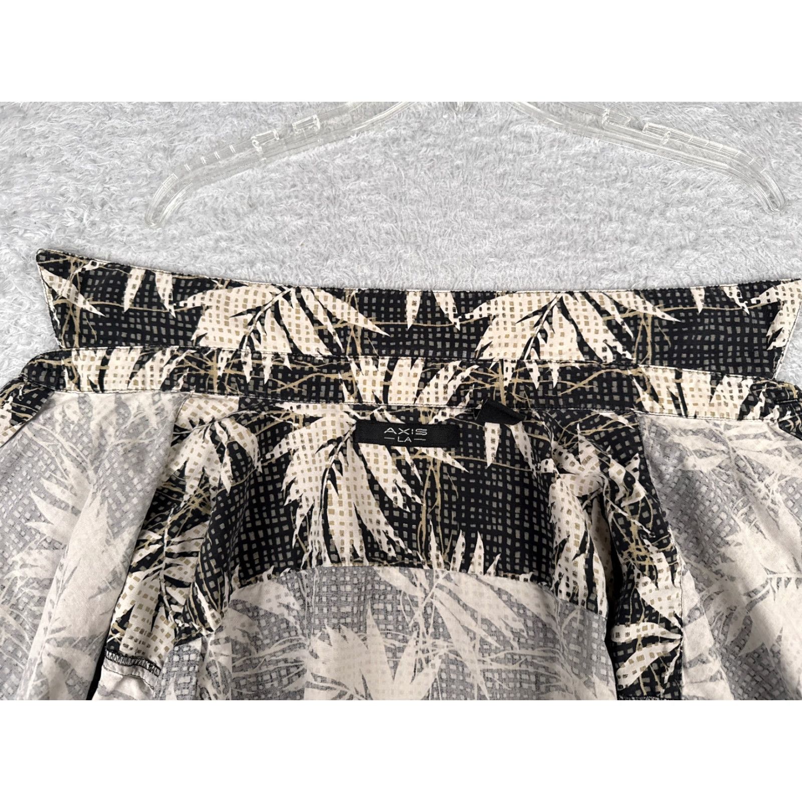 Vintage Axis LA Shirt Men 2XL Black Silk Floral Palm Leaf Hawaiian Aloha Beach Vacation Resort 100% Silk Button-Up Size US XXL / EU 58 / 5 - 2 Thumbnail