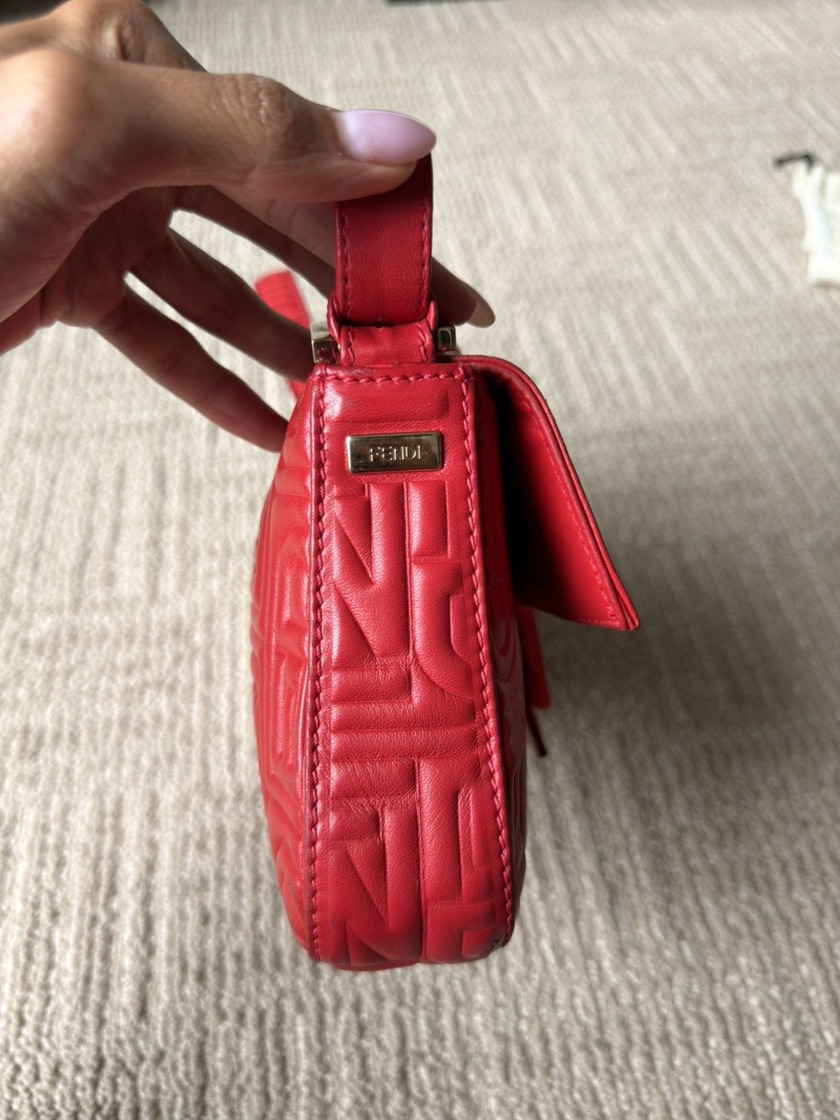 Fendi Fendi Baguette - 1997 Re-edition - Red Nappa Leather - Gold Size ONE SIZE - 12 Thumbnail