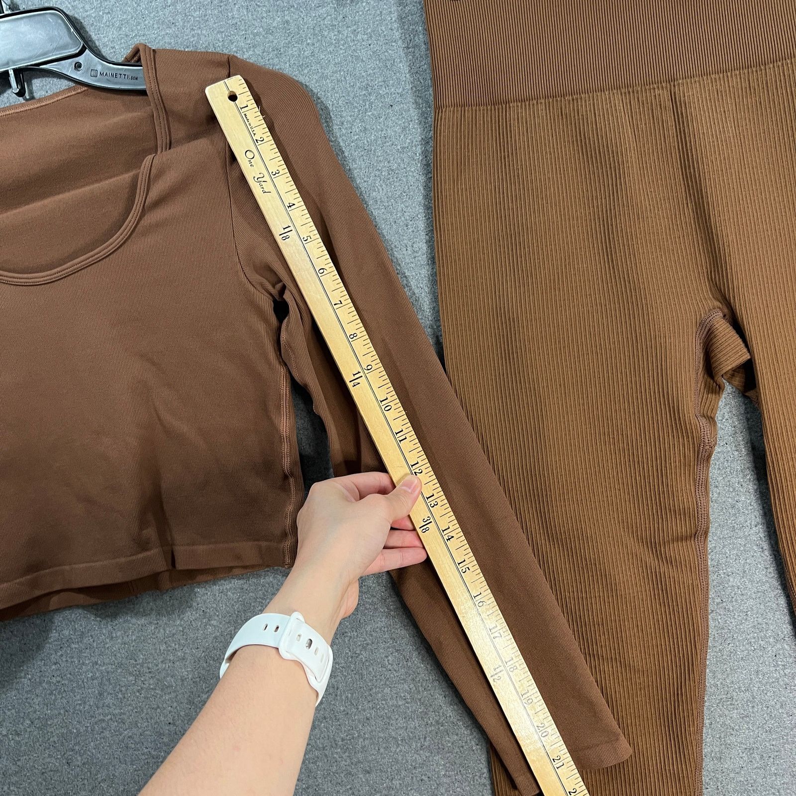 Other OQQ 2 PC Crop Long Sleeve Top and Short Bottom Brown Size M / US 6-8 / IT 42-44 - 9 Thumbnail