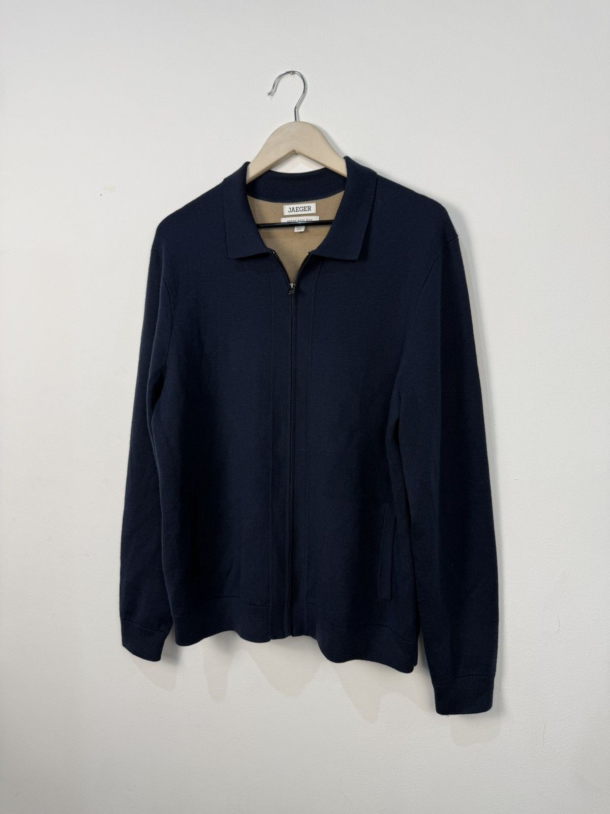 Jaeger Jaeger Blue Wool Zip Sweathirt Size US L / EU 52-54 / 3 - 2 Thumbnail