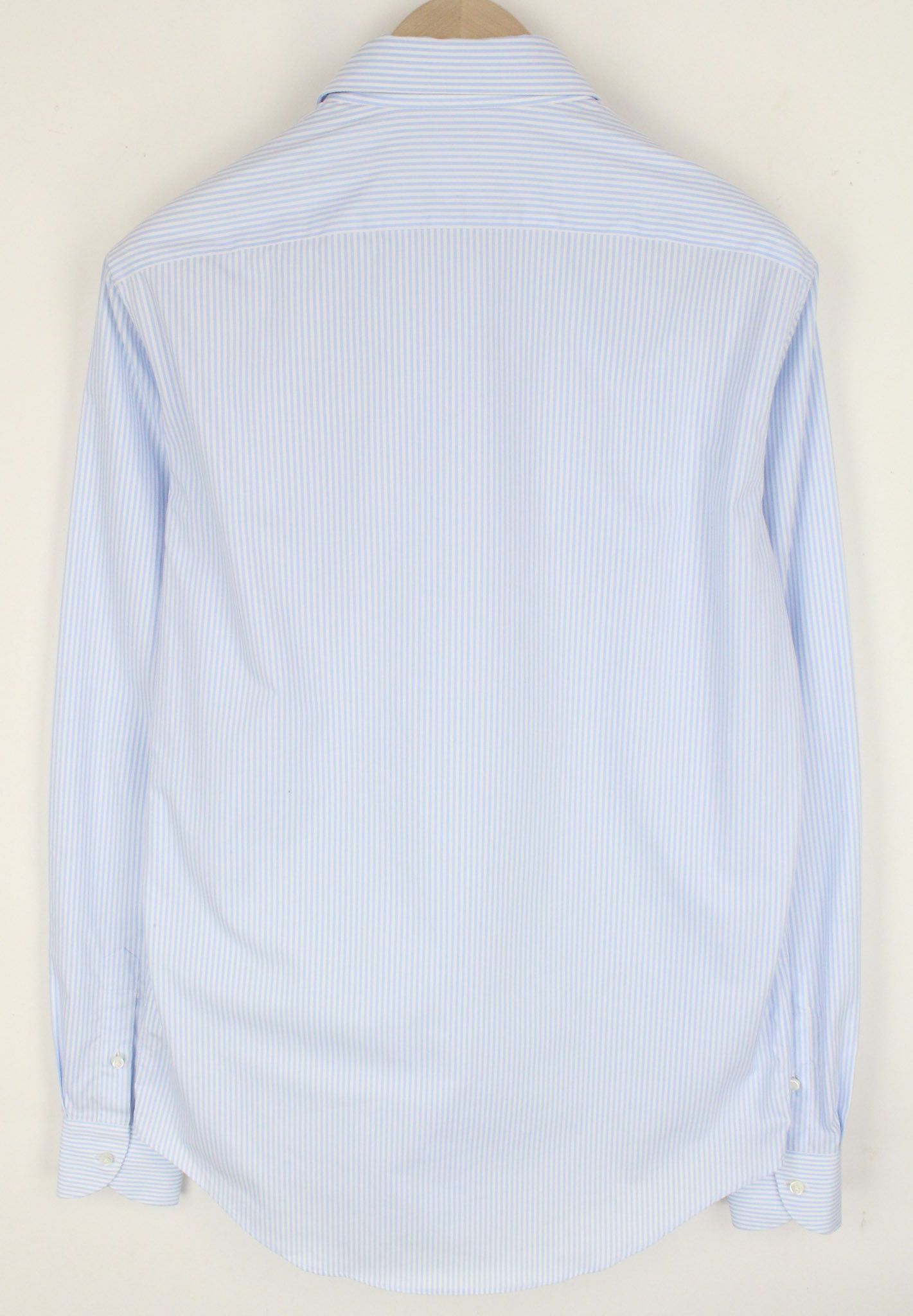 Suitsupply 39L/15 1/2L Slim Blue Cotton Striped 72363 Size 40R - 2 Thumbnail