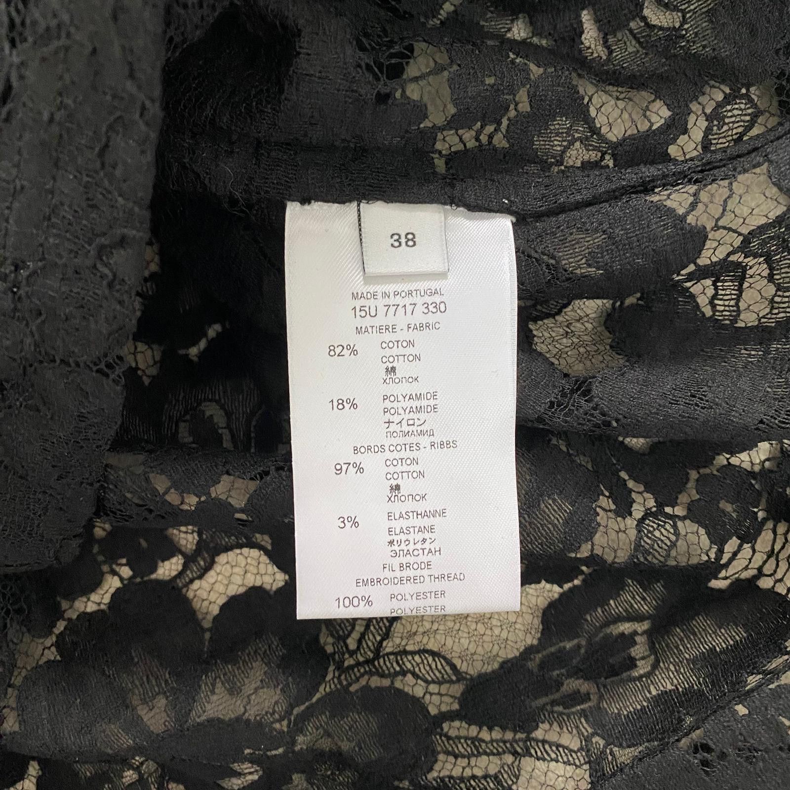 Givenchy Black Embroidered Pervert 17 Lace T-Shirt Size US M / EU 48-50 / 2 - 8 Thumbnail