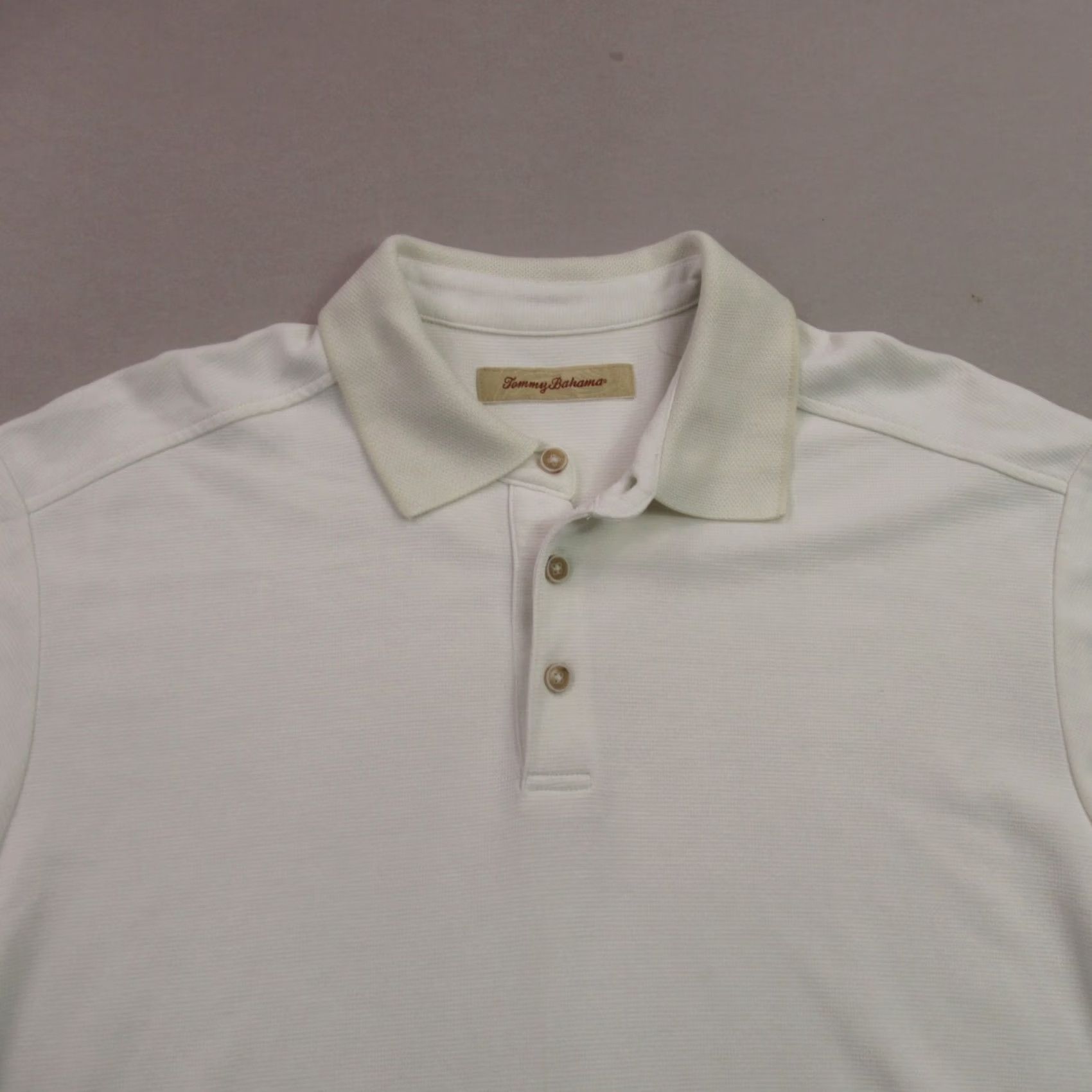 Tommy Bahama Tommy Bahama Polo Shirt Mens Large Short Sleeve White Golf Button Up Shirts Size US L / EU 52-54 / 3 - 3 Thumbnail