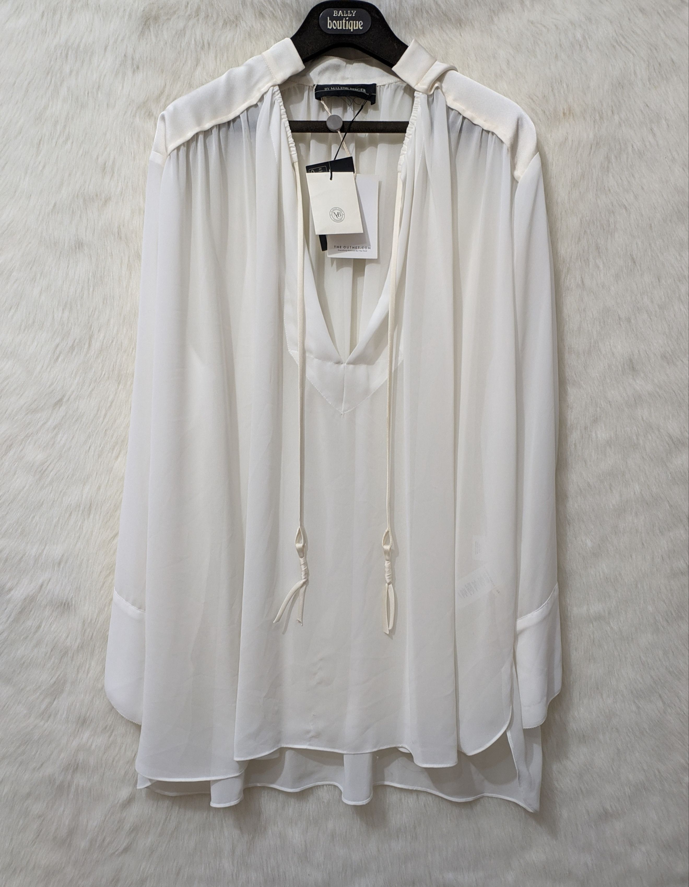 By Malene Birger BY MALENE BIRGER Bolivian Ruched Chiffon Blouse Top Tunic Size M / US 6-8 / IT 42-44 - 2 Thumbnail