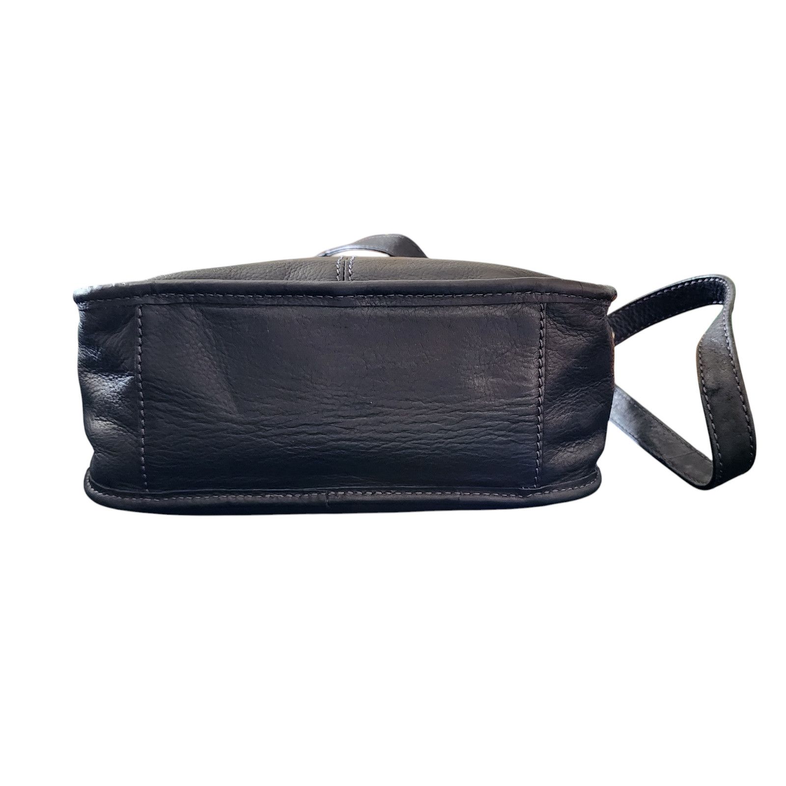Fossil Vintage Fossil Shoulder Bag Black Leather Structured Pockets Size ONE SIZE - 7 Thumbnail
