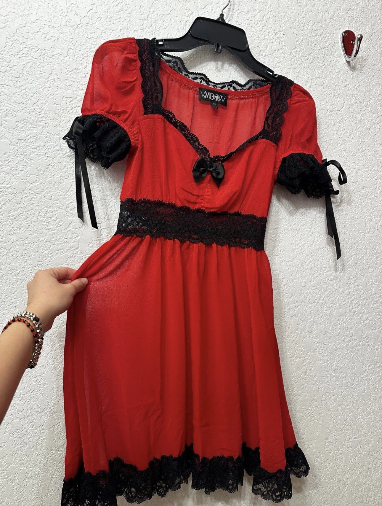 Dolls Kill Red Sheer Babydoll Dress Size XS / US 0-2 / IT 36-38 - 1 Thumbnail