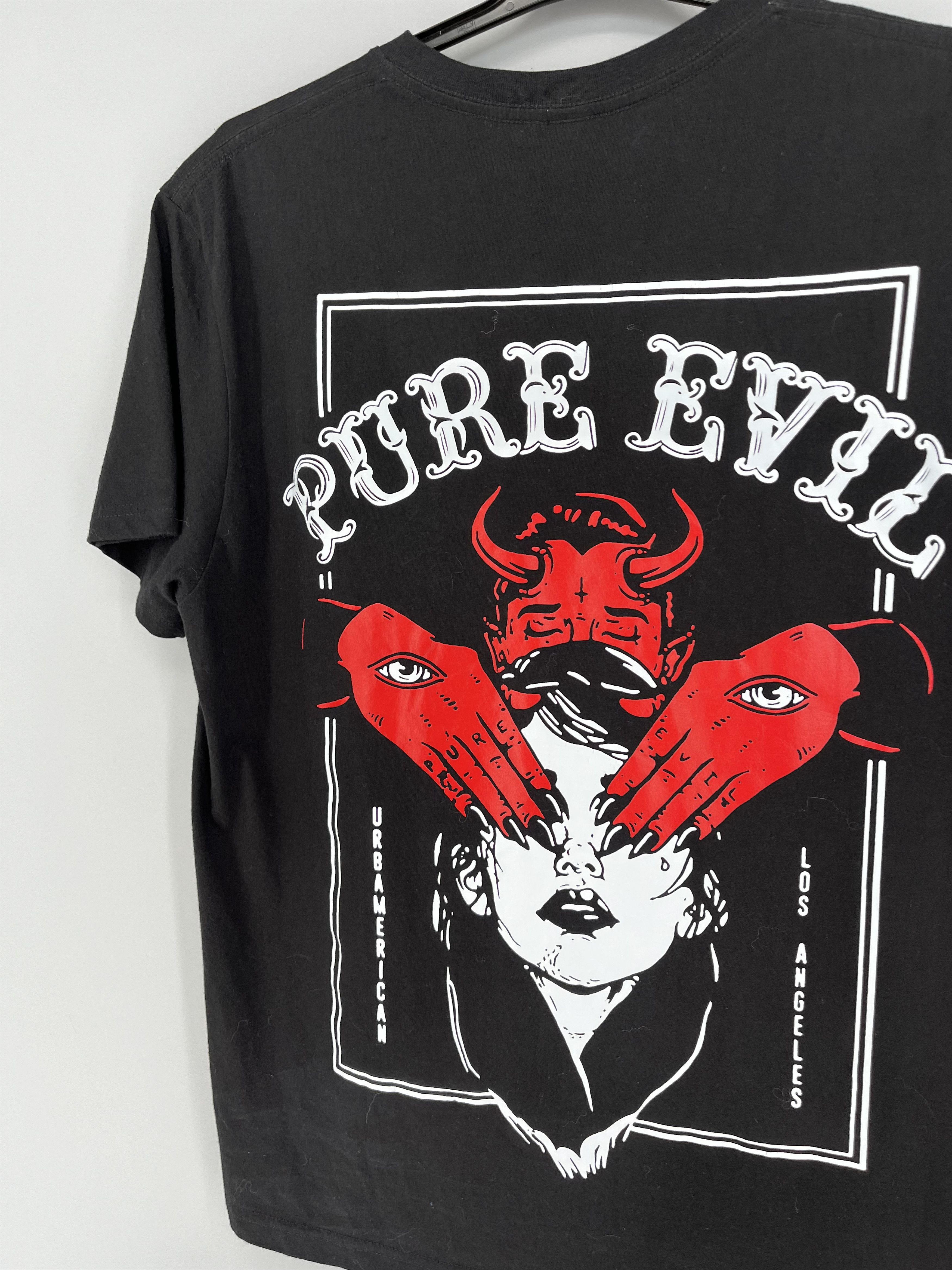 Other Vintage Y2K Urbamerican Pure Evil Black T-Shirt Size US L / EU 52-54 / 3 - 7 Thumbnail