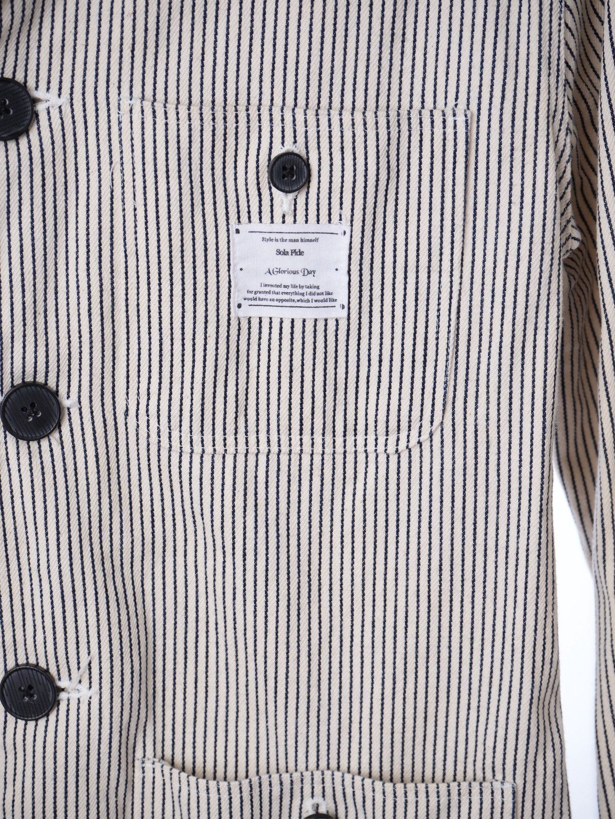 Japanese Brand Blue Water Urban Garment - Striped Chore Denim Jacket Size US L / EU 52-54 / 3 - 2 Thumbnail