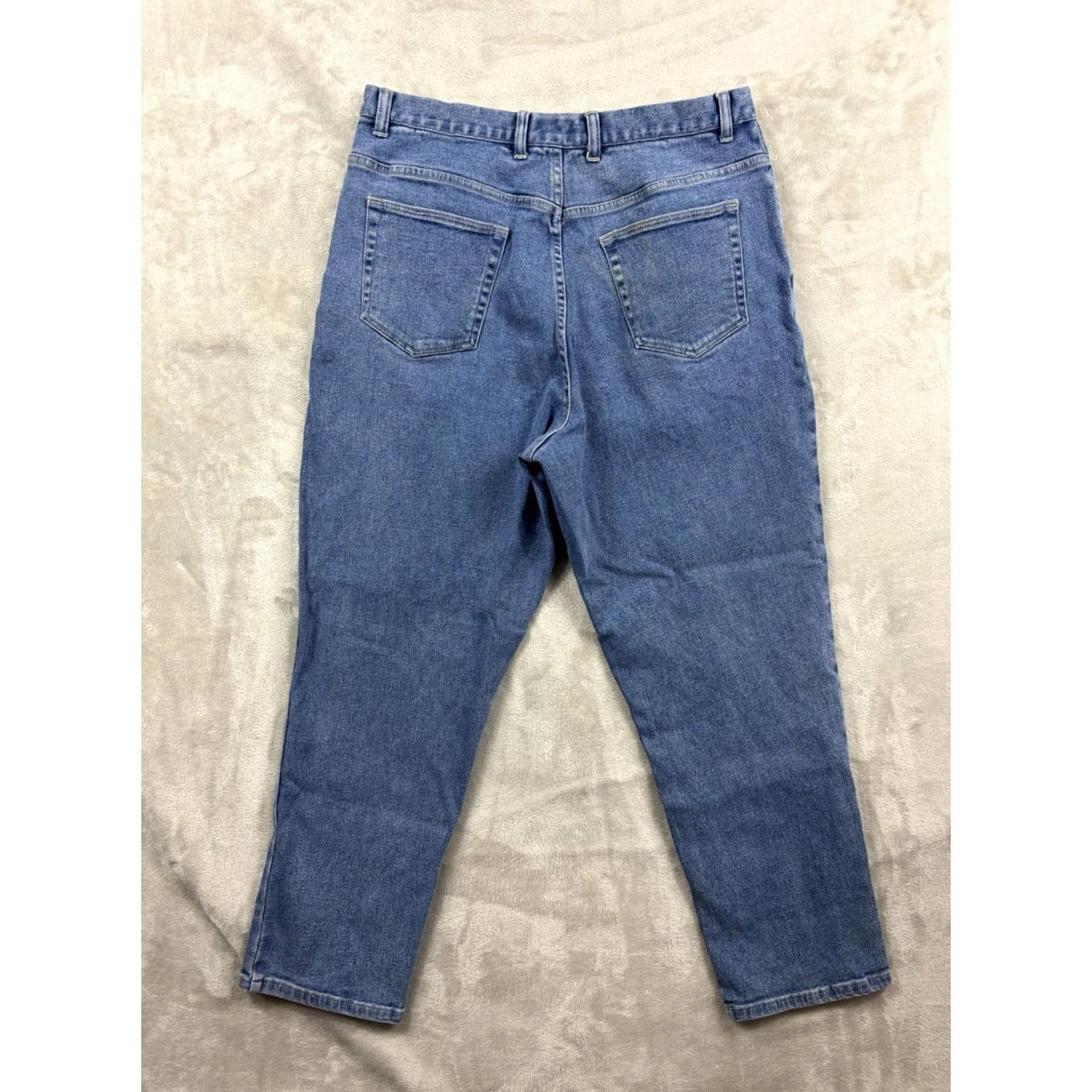 Denime VTG Westport Denim Women's Classic Fit Straight Leg Jeans Medium Wash Size 18 Blue 28in Inseam Regular 18 Jeans Mens Womens Boys Girls Size ONE SIZE - 2 Thumbnail