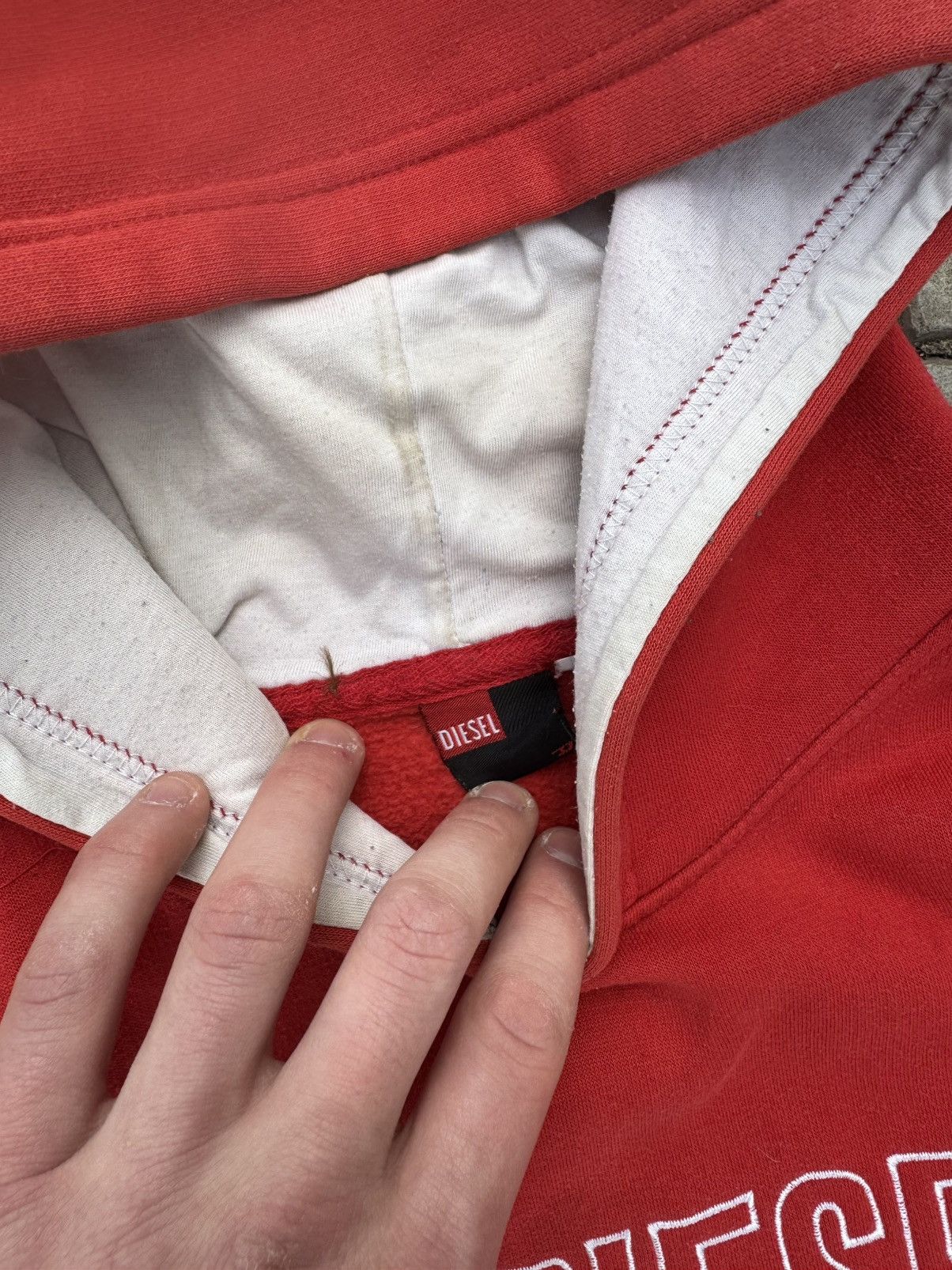 Vintage 90s Diesel Spell Out Boxy Hoodie Opium