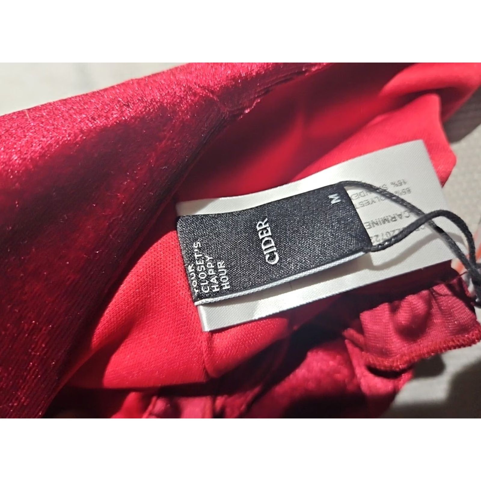 Cider Cider Shirt Womens Size Medium Red Velvet Velour Corset Cropped Camisole Top Size M / US 6-8 / IT 42-44 - 6 Thumbnail