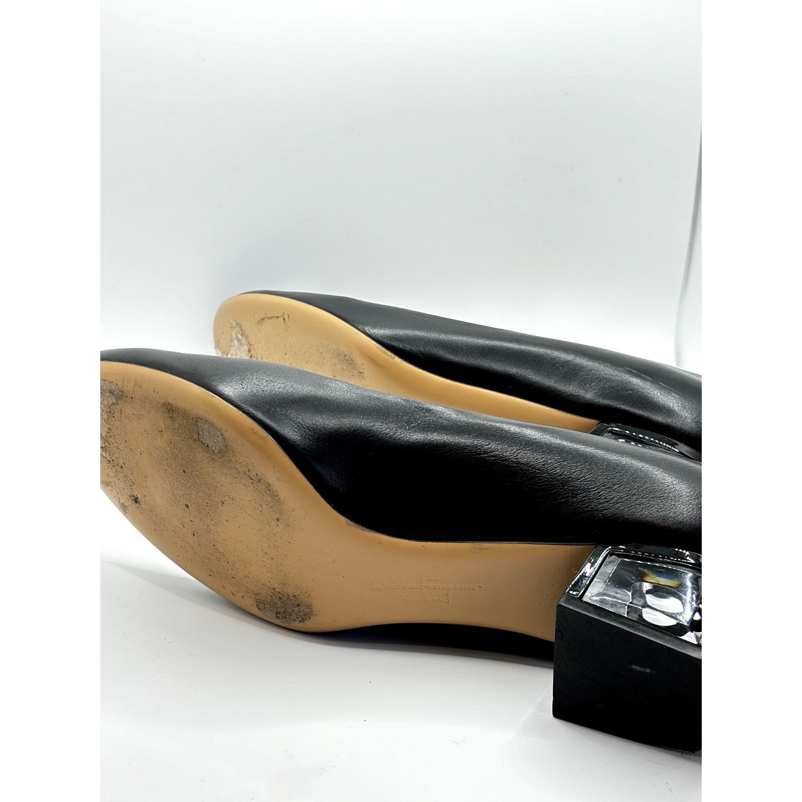 Salvatore Ferragamo SALVATORE FERRAGAMO Ninfea Lucite Block Heel Pumps Sz 8 Size US 8 / IT 38 - 10 Thumbnail
