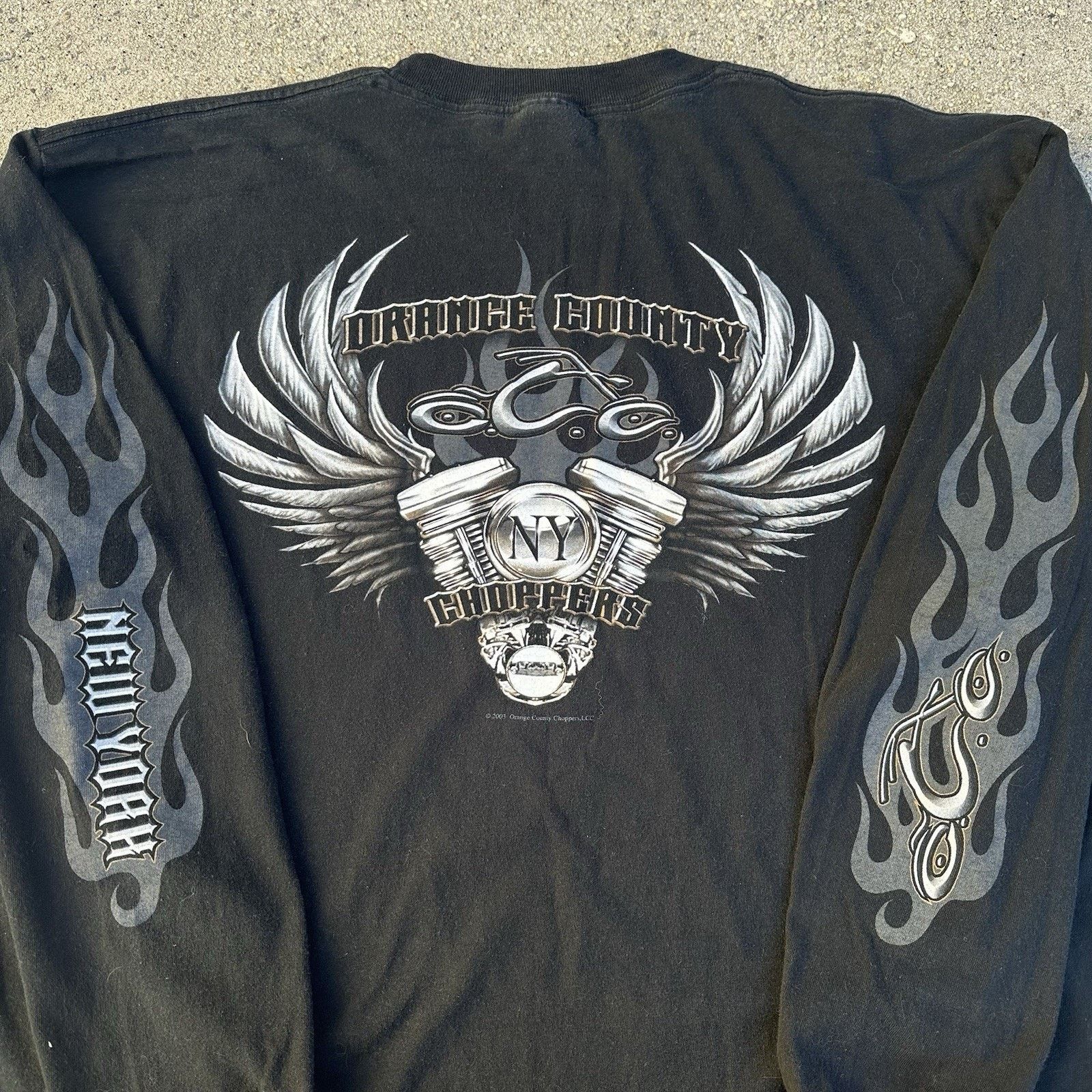 Vintage Vintage Y2K Orange County Choppers Flames Longsleeve Shirt Size US XL / EU 56 / 4 - 1 Thumbnail