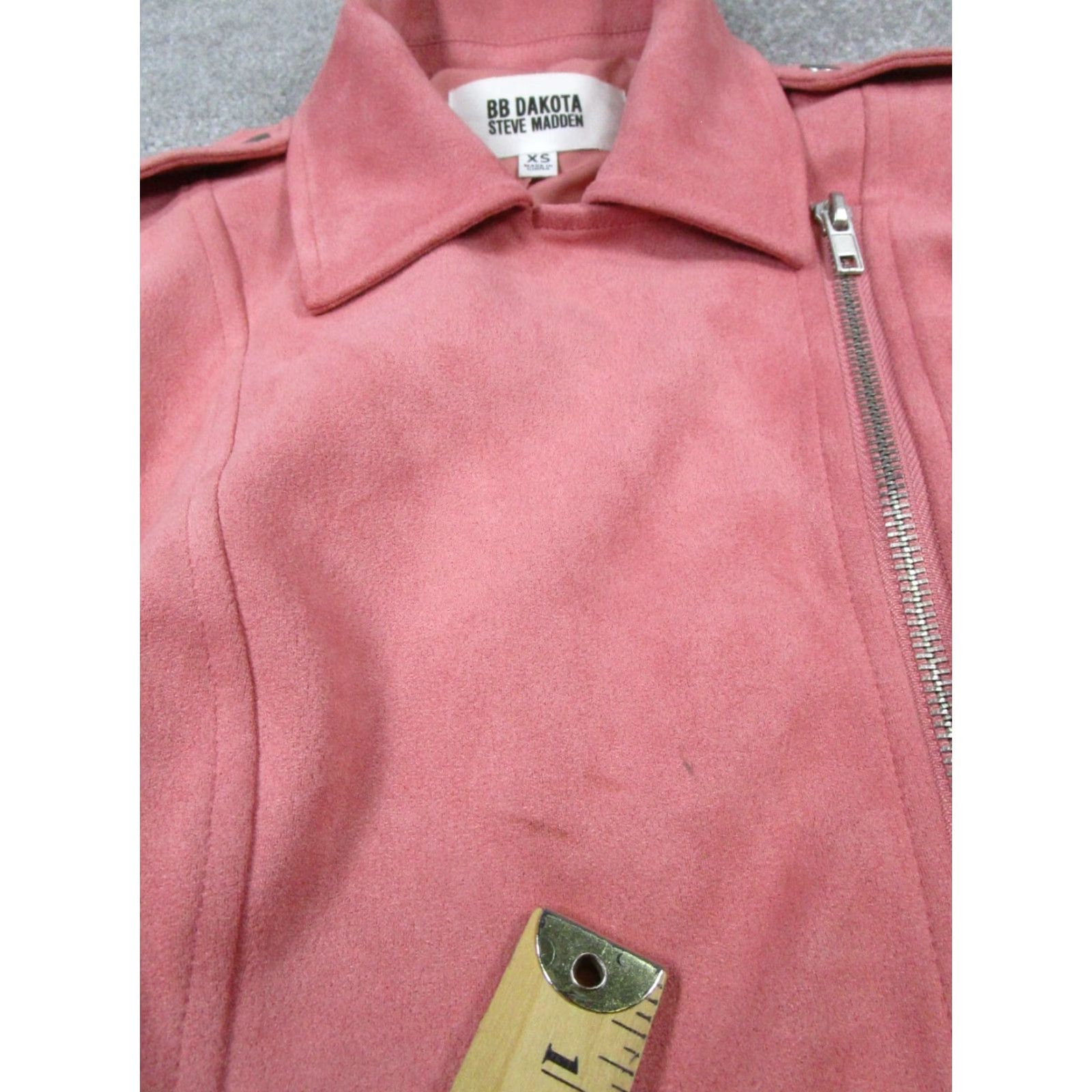 BB Dakota BB Dakota X Steve Madden Jacket Womens XS Pink Faux Suede Full Zip Jacket Motorcycle Style Size XS / US 0-2 / IT 36-38 - 5 Thumbnail