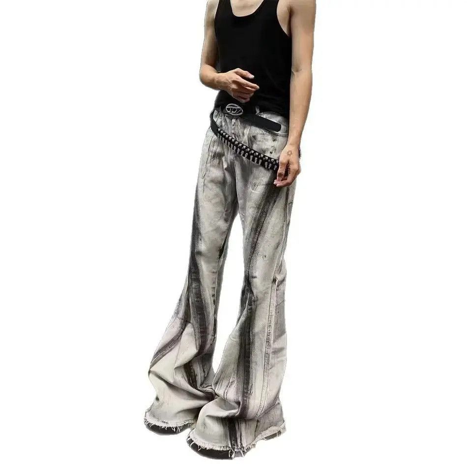 Japanese Brand Retro loose fringed gradient slightly flared jeans Size US 32 / EU 48 - 5 Thumbnail