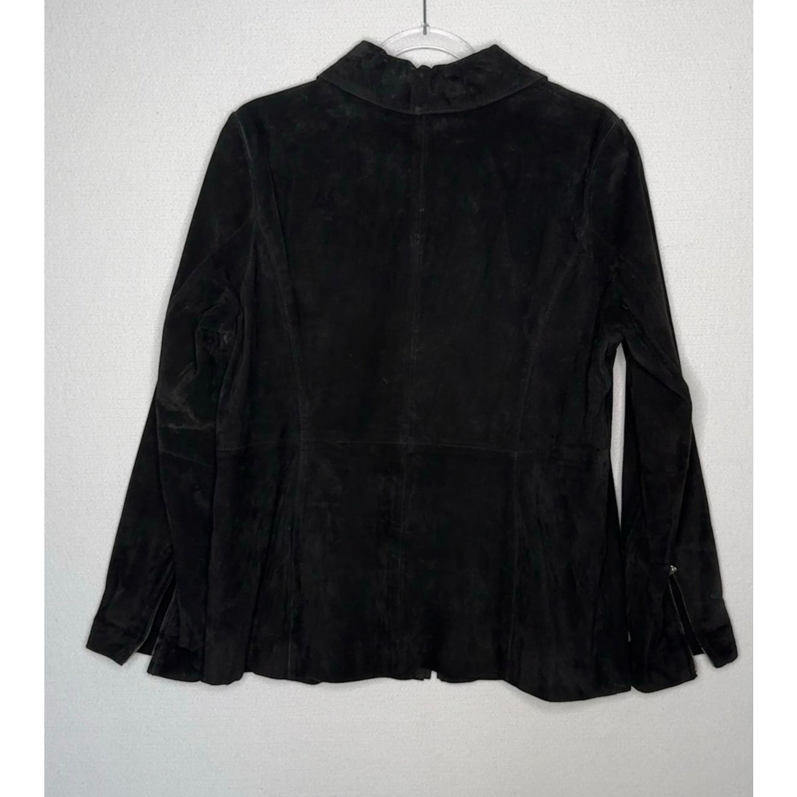 Vintage Y2K Dennis Basso Washable Black Suede Leather Jacket Medium Size M / US 6-8 / IT 42-44 - 5 Thumbnail
