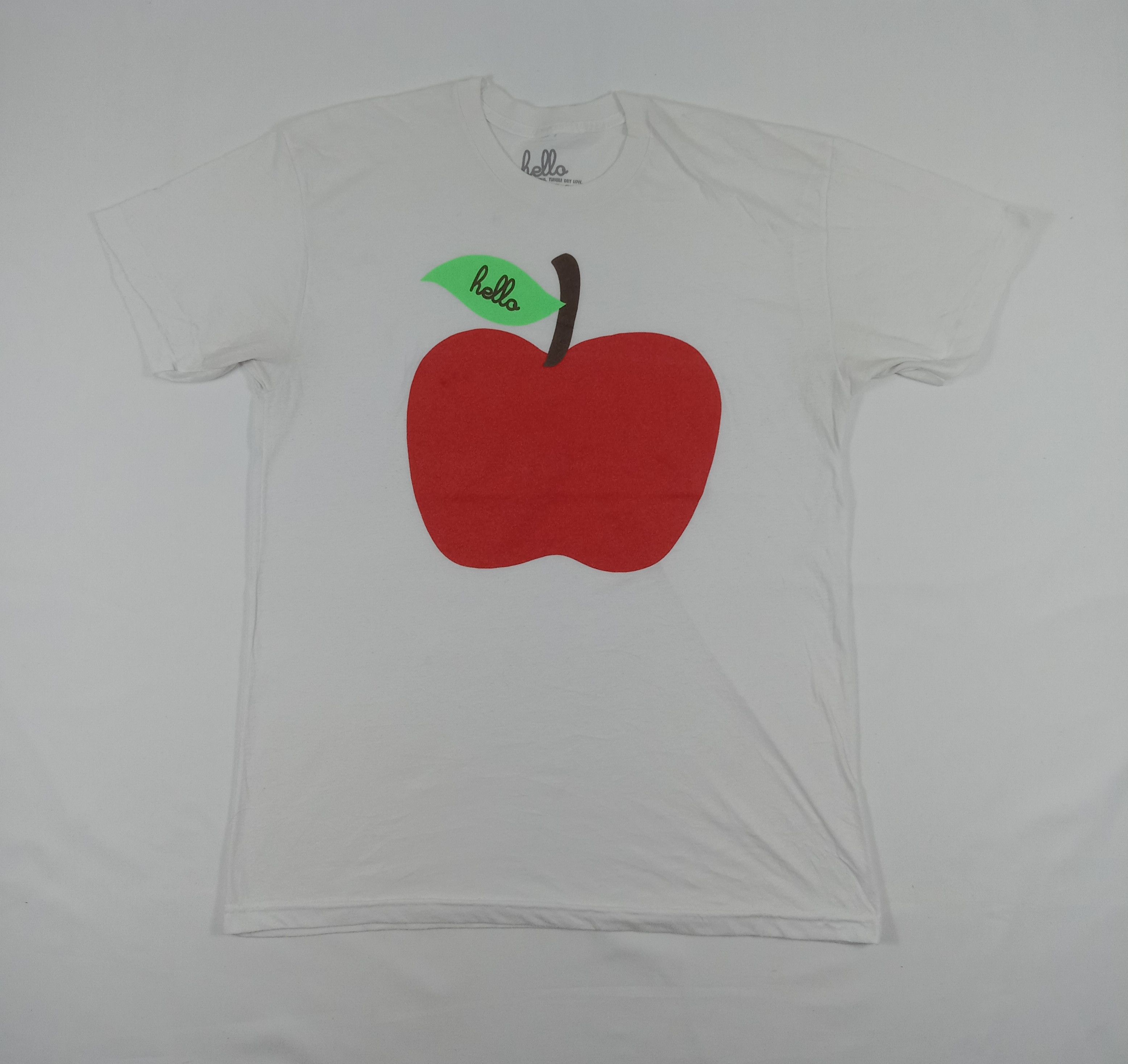 Vintage Vintage Hello Red Apple Graphic T Shirt Size US L / EU 52-54 / 3 - 1 Thumbnail