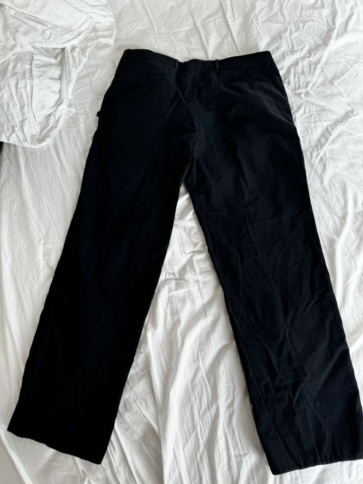 Hermes Hermes black linen cotton pants with leather detailing Size US 31 - 6 Thumbnail
