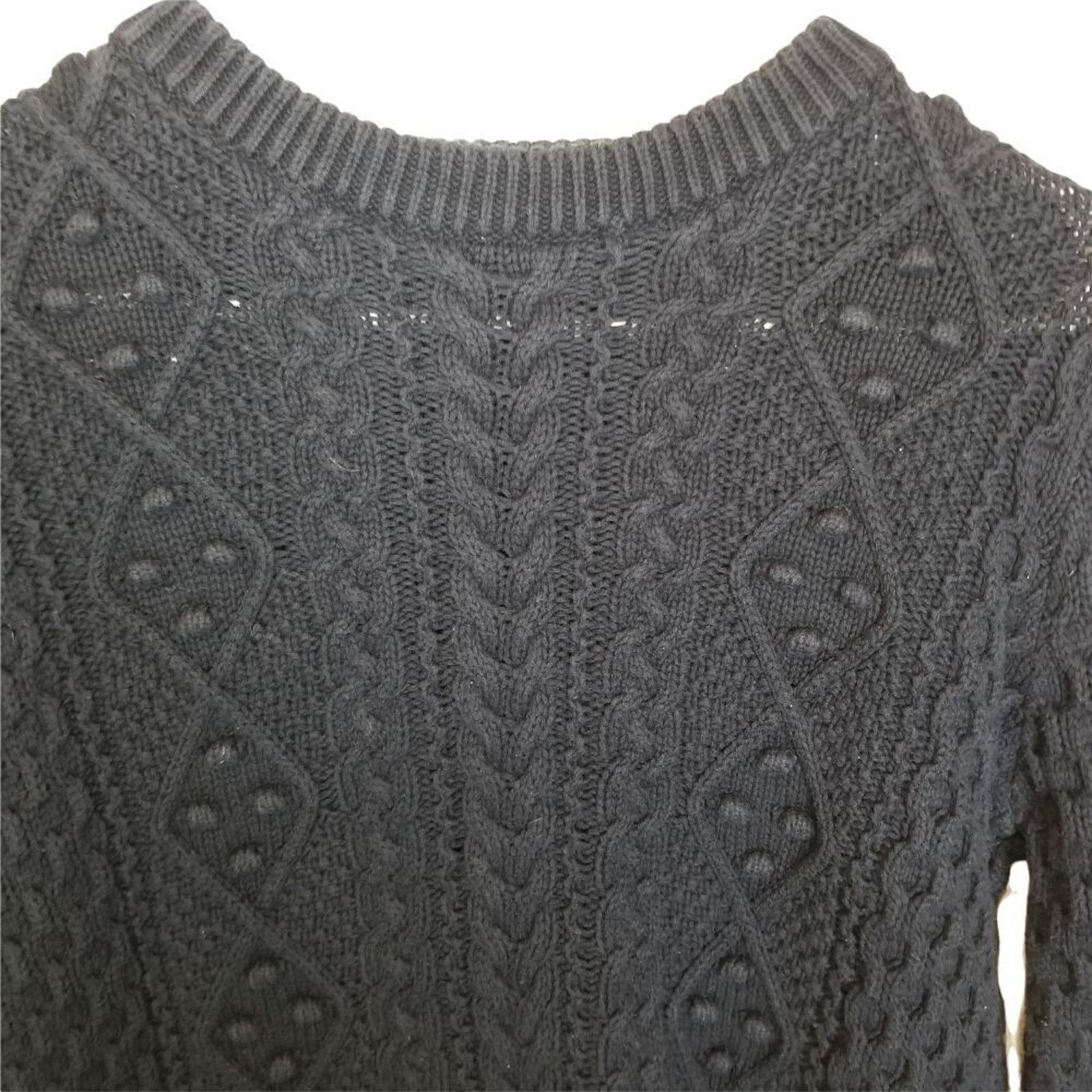Zara Zara Womens Cable Knit Fisherman Sweater L Classic Preppy Size L / US 10 / IT 46 - 2 Thumbnail