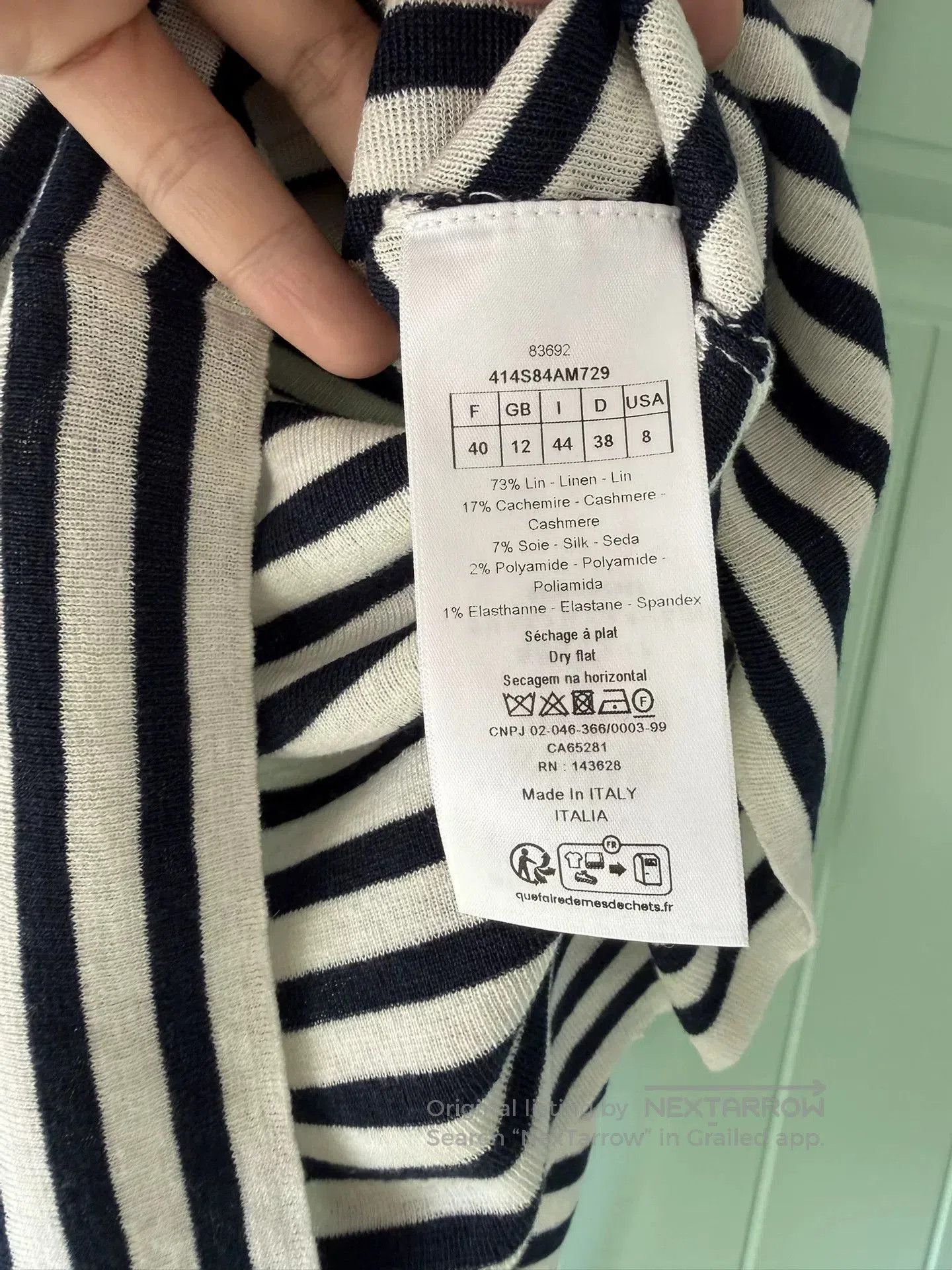 Dior Dior Blue White Striped Knitwear. Size S / US 4 / IT 40 - 4 Thumbnail