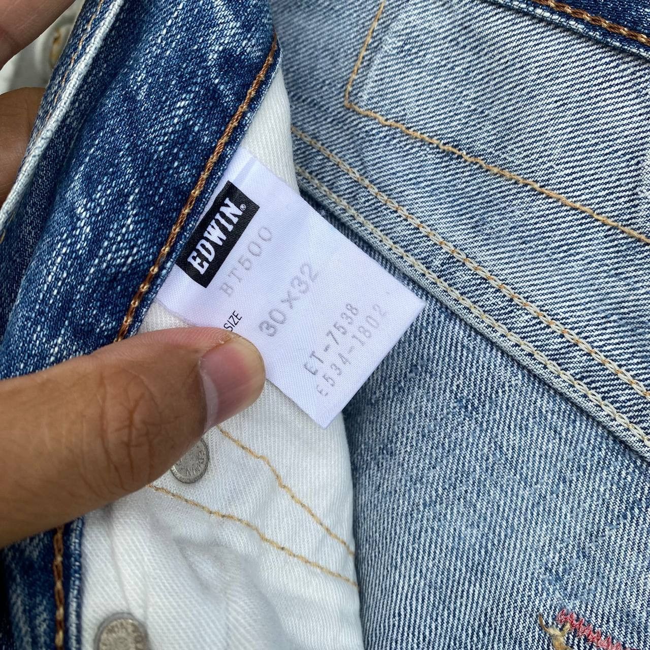 Edwin 🔥FLARED VINTAGE EDWIN STONEWASH CLAWMARK REDBUTTON BJ07-14 Size US 30 / EU 46 - 8 Thumbnail